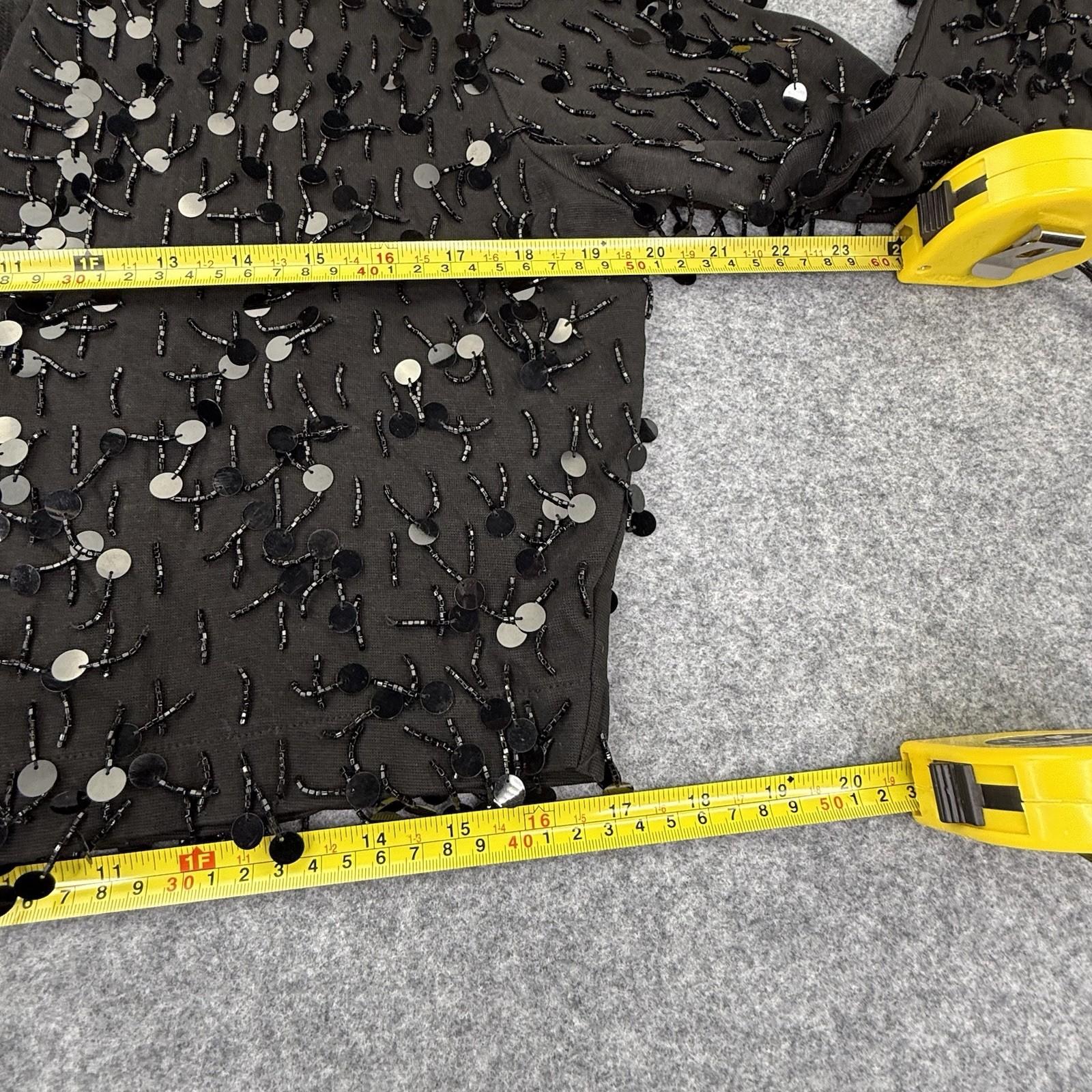 Vintage Vivienne Tam East Wind Code 80s 90s Black Beaded Sequin Bolero Jacket 1
