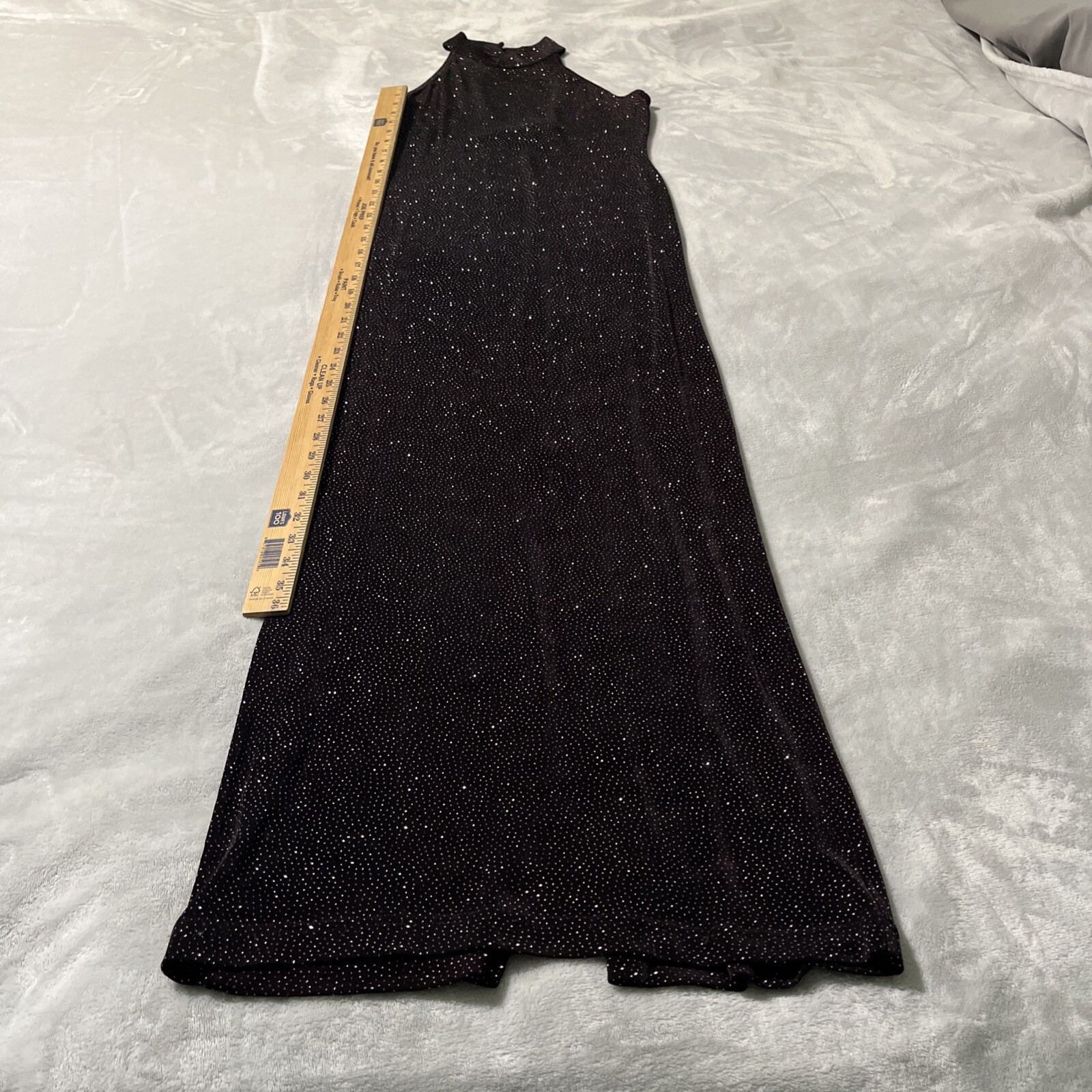 Roberta Vintage Burgundy Maxi Dress Size Medium Slinky Semi Sheer Full Length