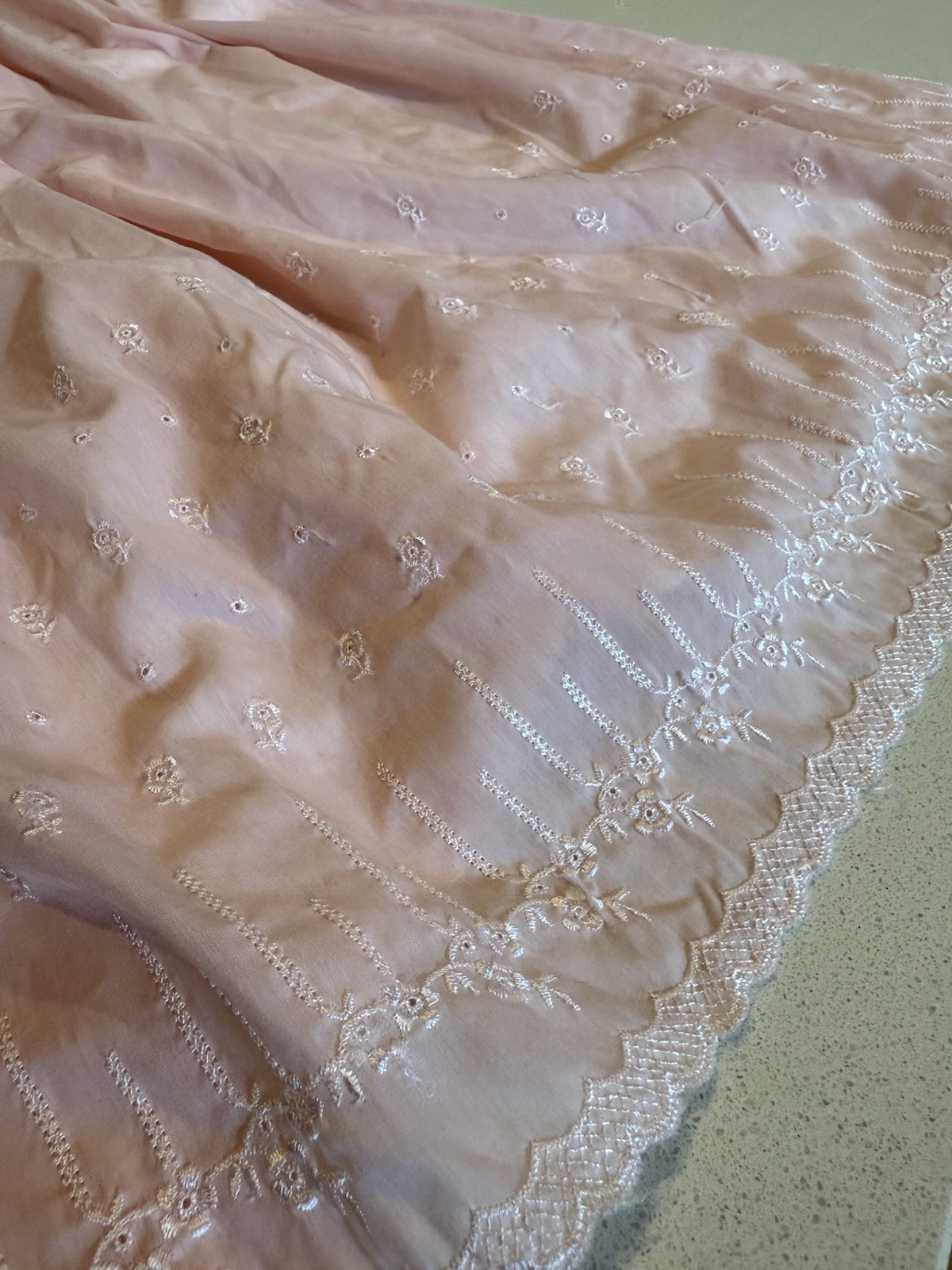 Vintage Komar Pink Nightgown Dacron Nylon Cotton Blend Size Large