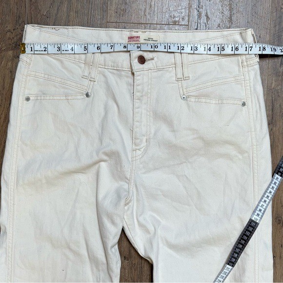Signature by Levi Strauss | Heritage High-Rise Straight Jeans Off-White Size 14