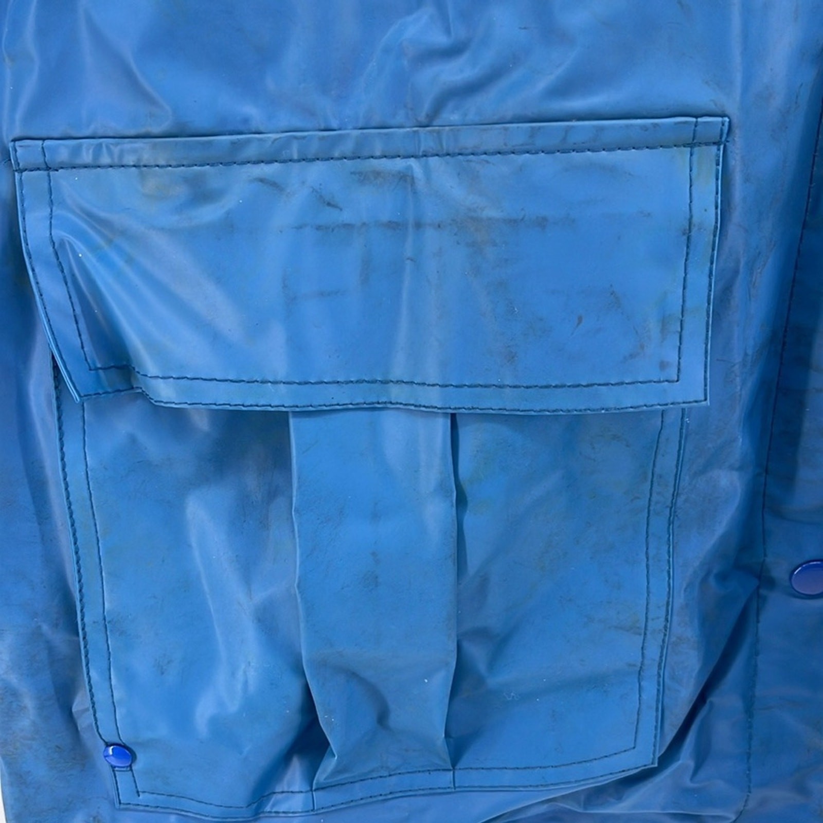 Vintage Sailmaker PVC cotton plaid flannel lined button up hooded raincoat sz S