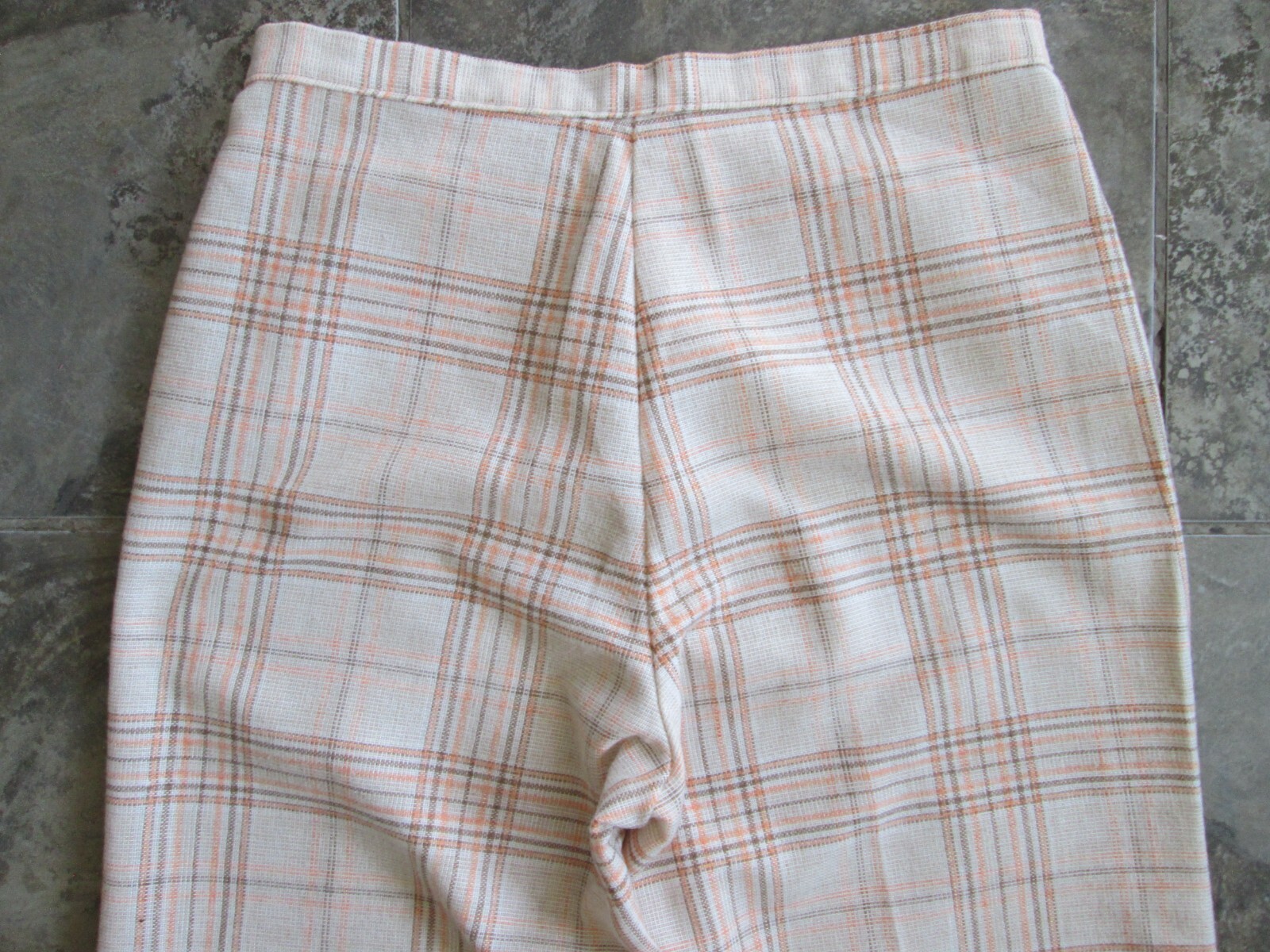 Vintage Montgomery Ward Pants 27×32 Wide Straight Leg High Rise Plaid Acrylic