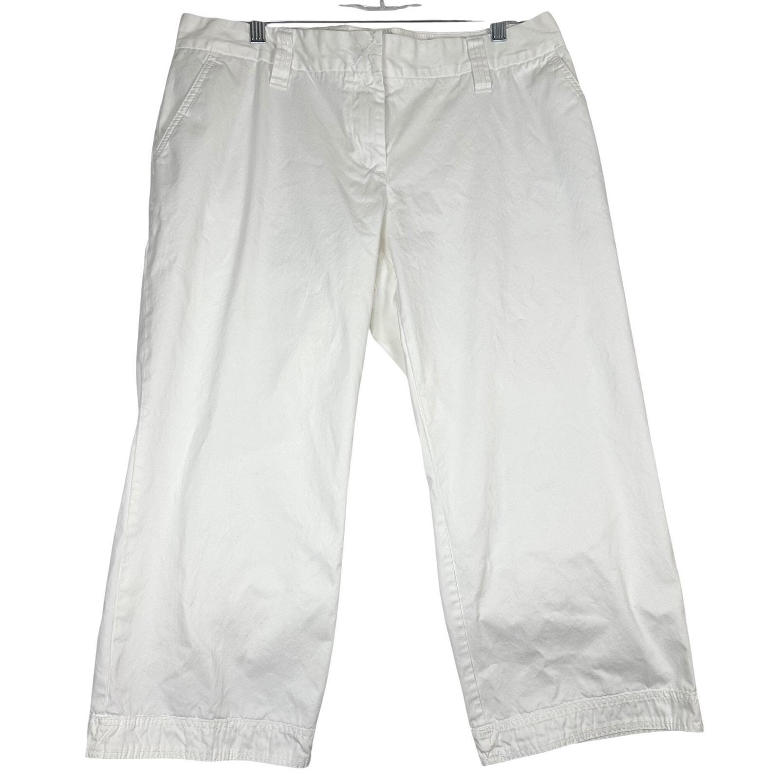 Vintage Tommy Hilfiger Capri Pants Women White 14 Y2K Coastal Preppy Euro Summer
