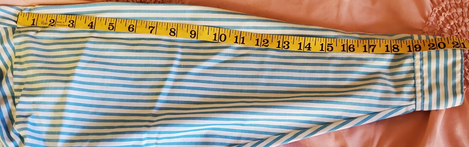 Vintage PB & Me Women’s Blouse 44″ Chest Blue & White Stripe Metal Snaps NICE!