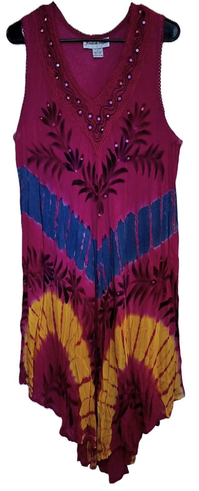 Fuchsia Gauze Boho Hippie Festival Sun Dress 12/14
