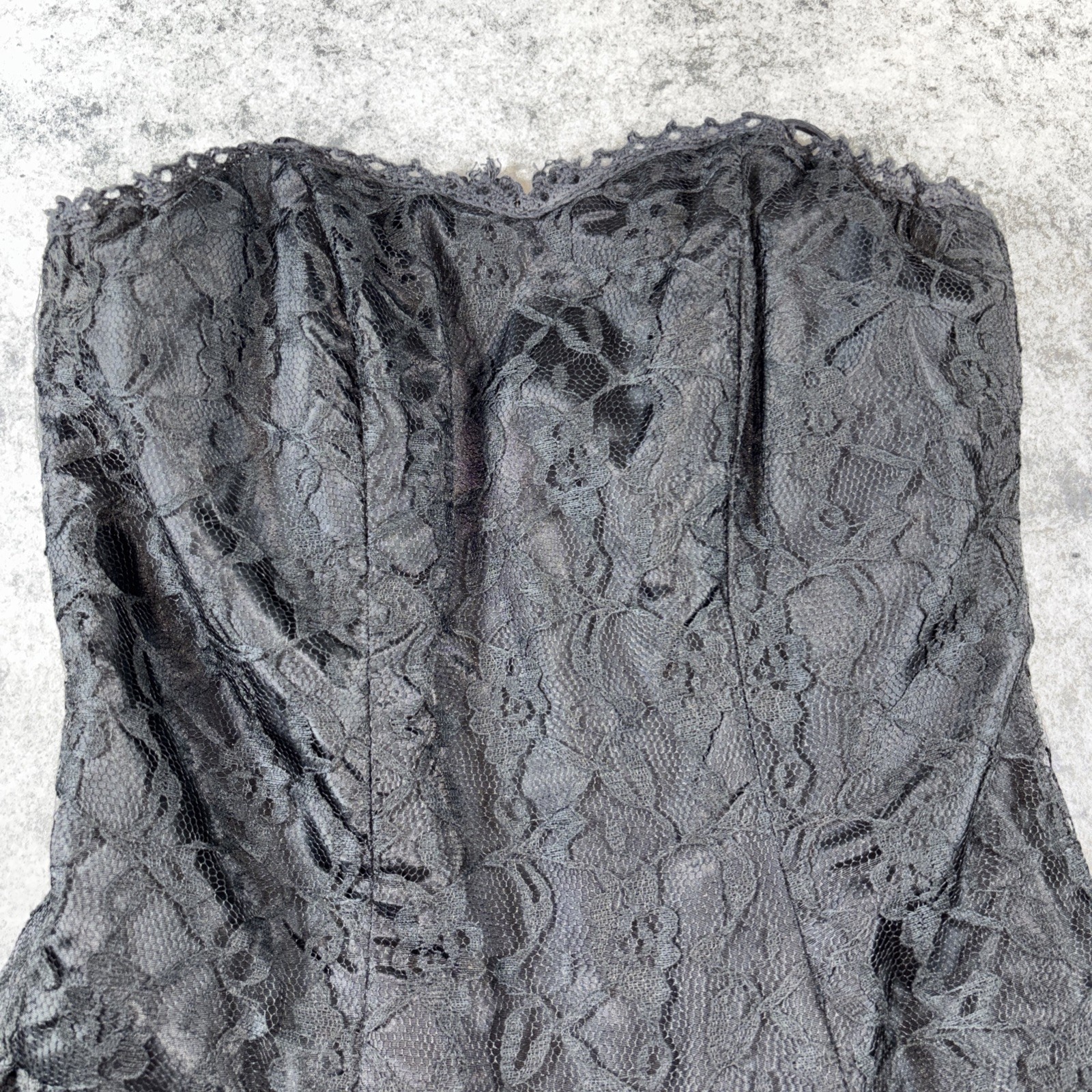 Vtg By Warell Drop Waist Dress Women’s 5/6 Black Lace Whimsigoth Princess Party
