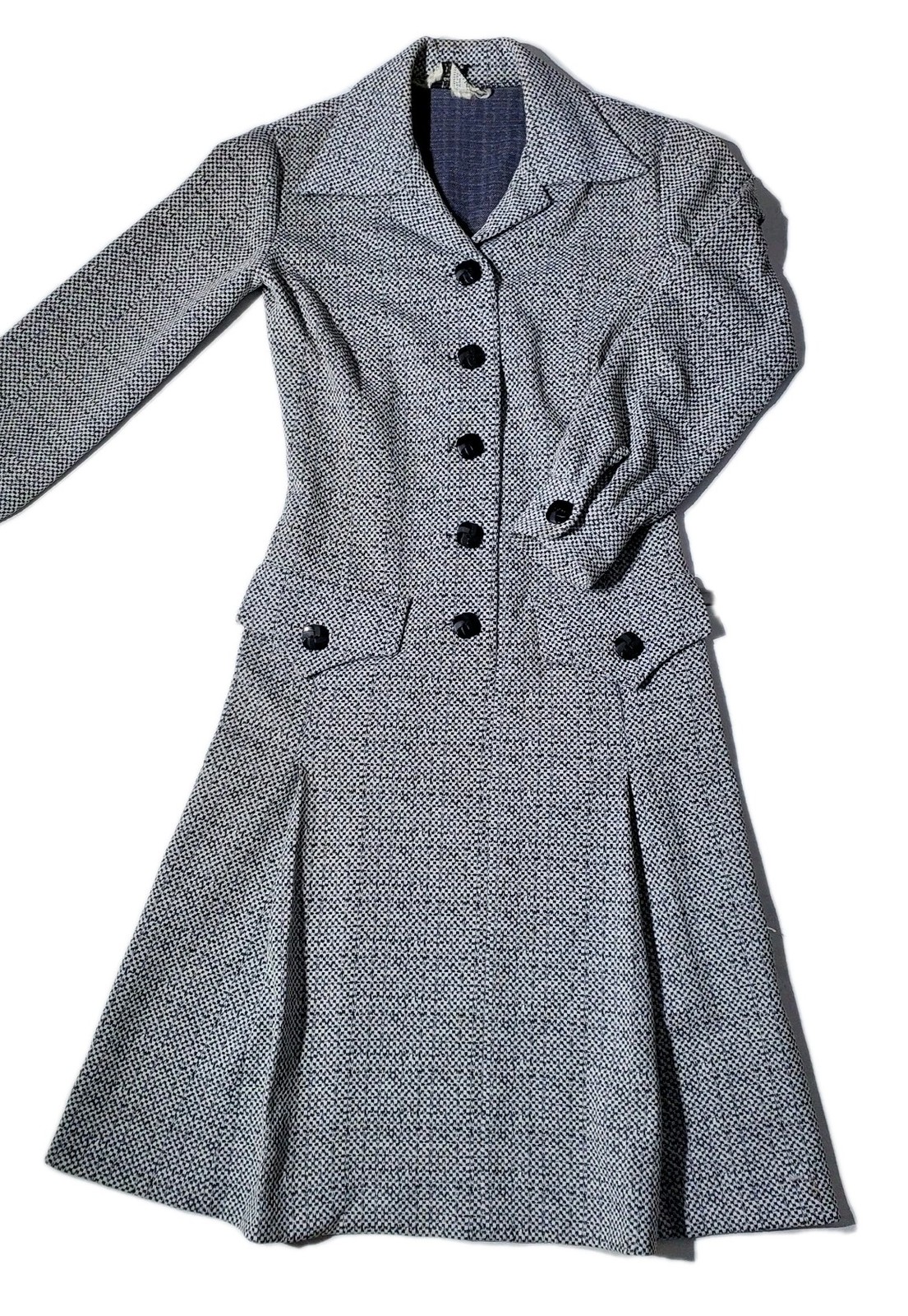 Vintage Norman Wiatt Knits Women’s Houndstooth Business Suit Dress Size Medium