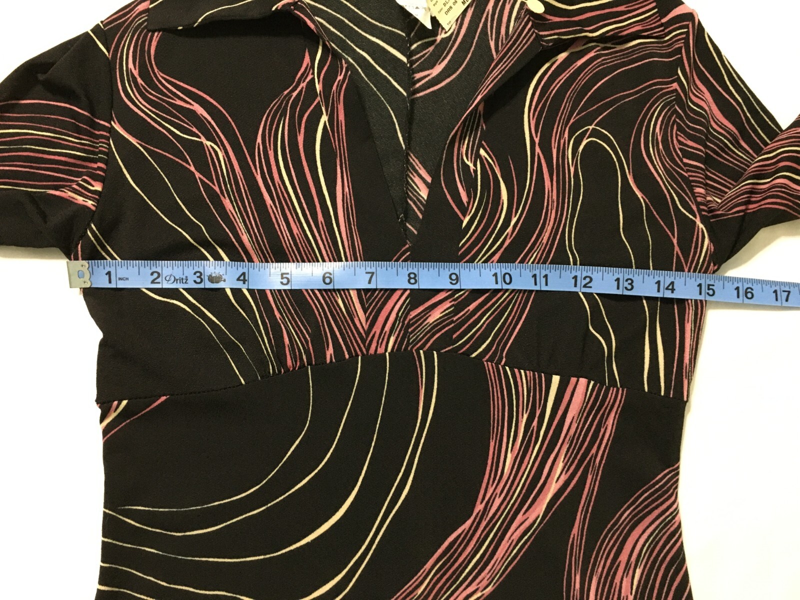 Vtg 90’s Check It Out Women’s Black/Pink/White Abstract L/S Dress Size S/M NWT