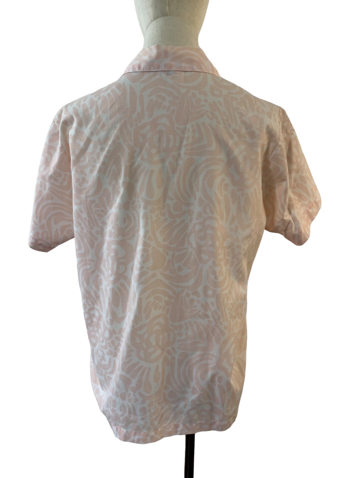 Vintage Cape Cod Match Mates Medium top 70s 80s Blouse Shirt Button Up Pink