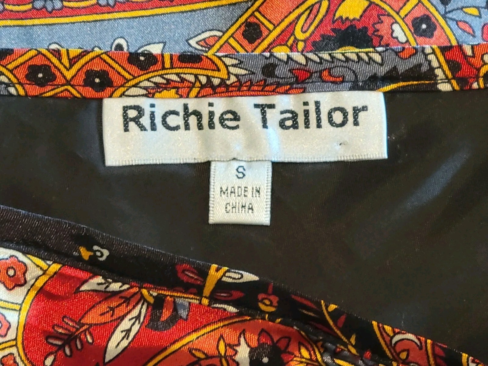 Vintage Paisley Faux Wrap Short Skirt By Richie Tailor, Silky Asian Look, Size S