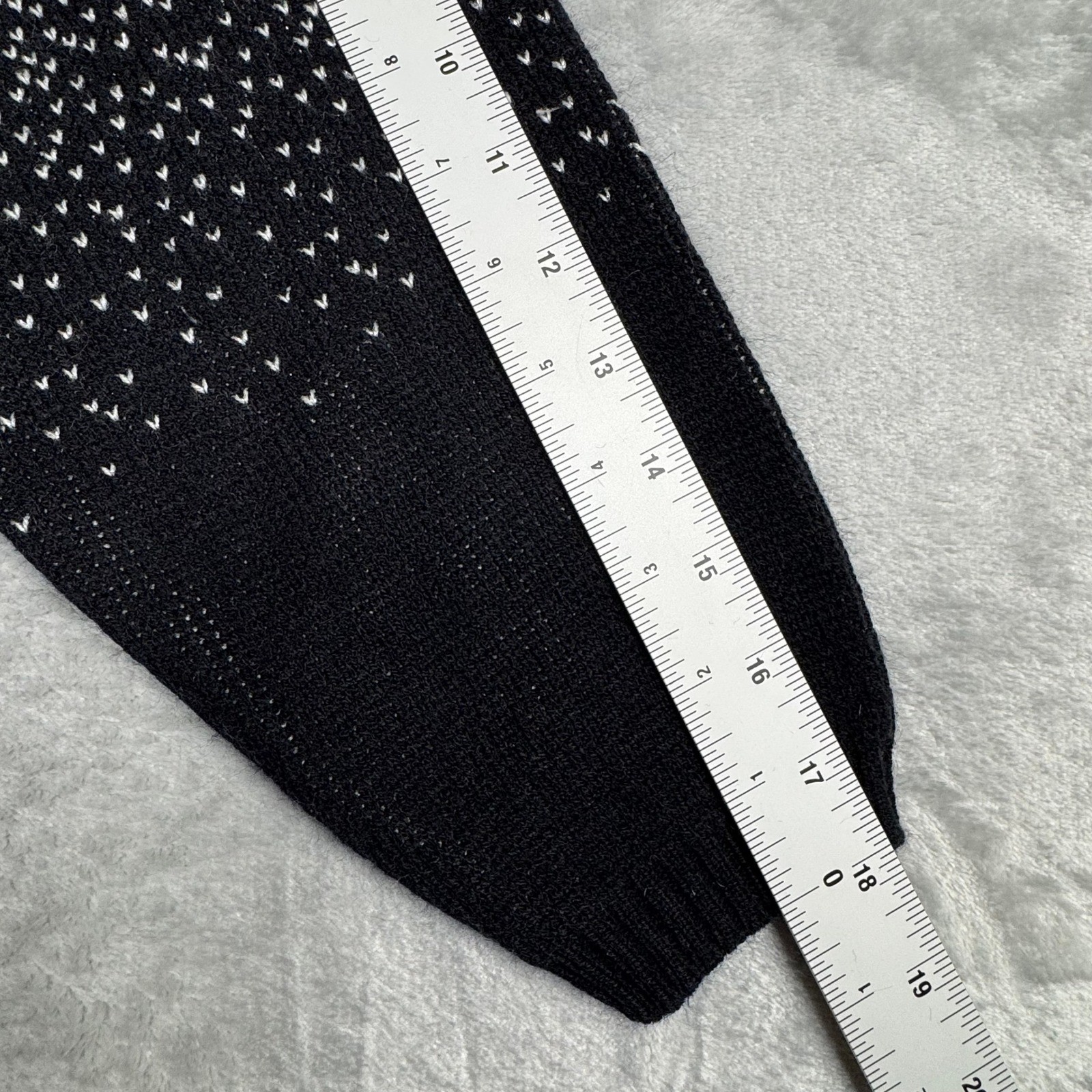 Vintage 80s Black Gray Silver Shimmer Metallic Ombre Knit Sweater Small
