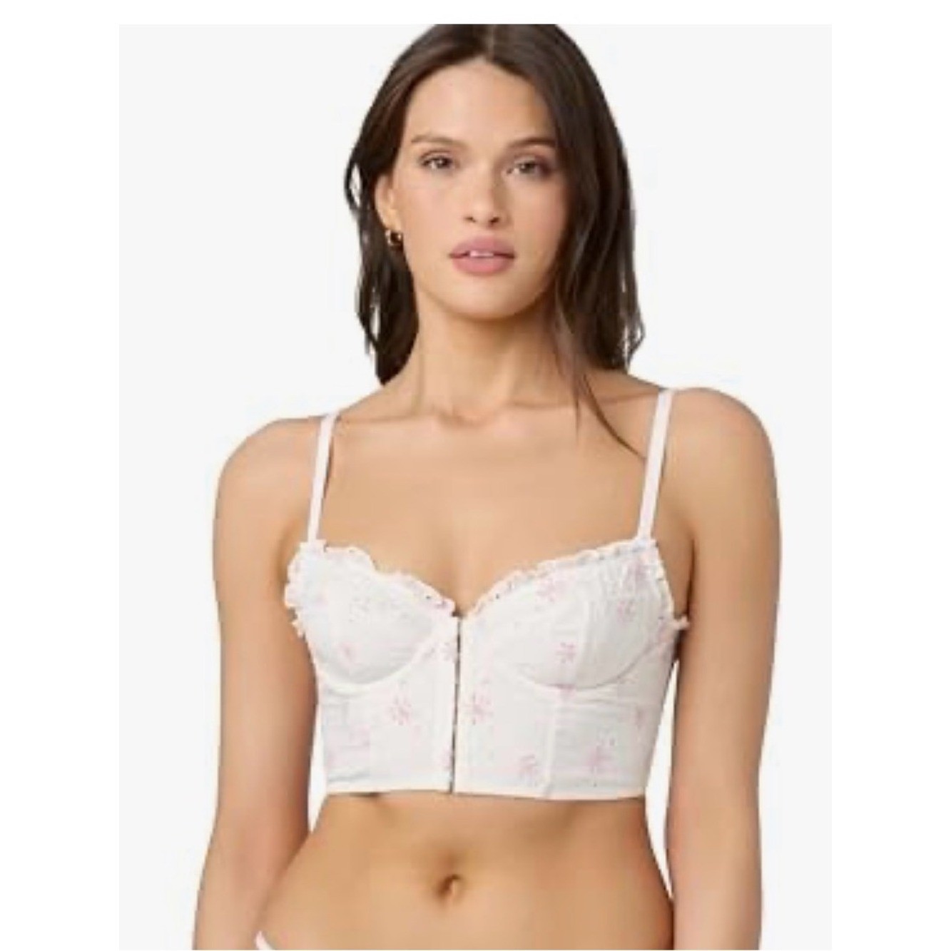 NWT Florence by Mills Sweet Bloom Eyelet Bustier Bra Top XS