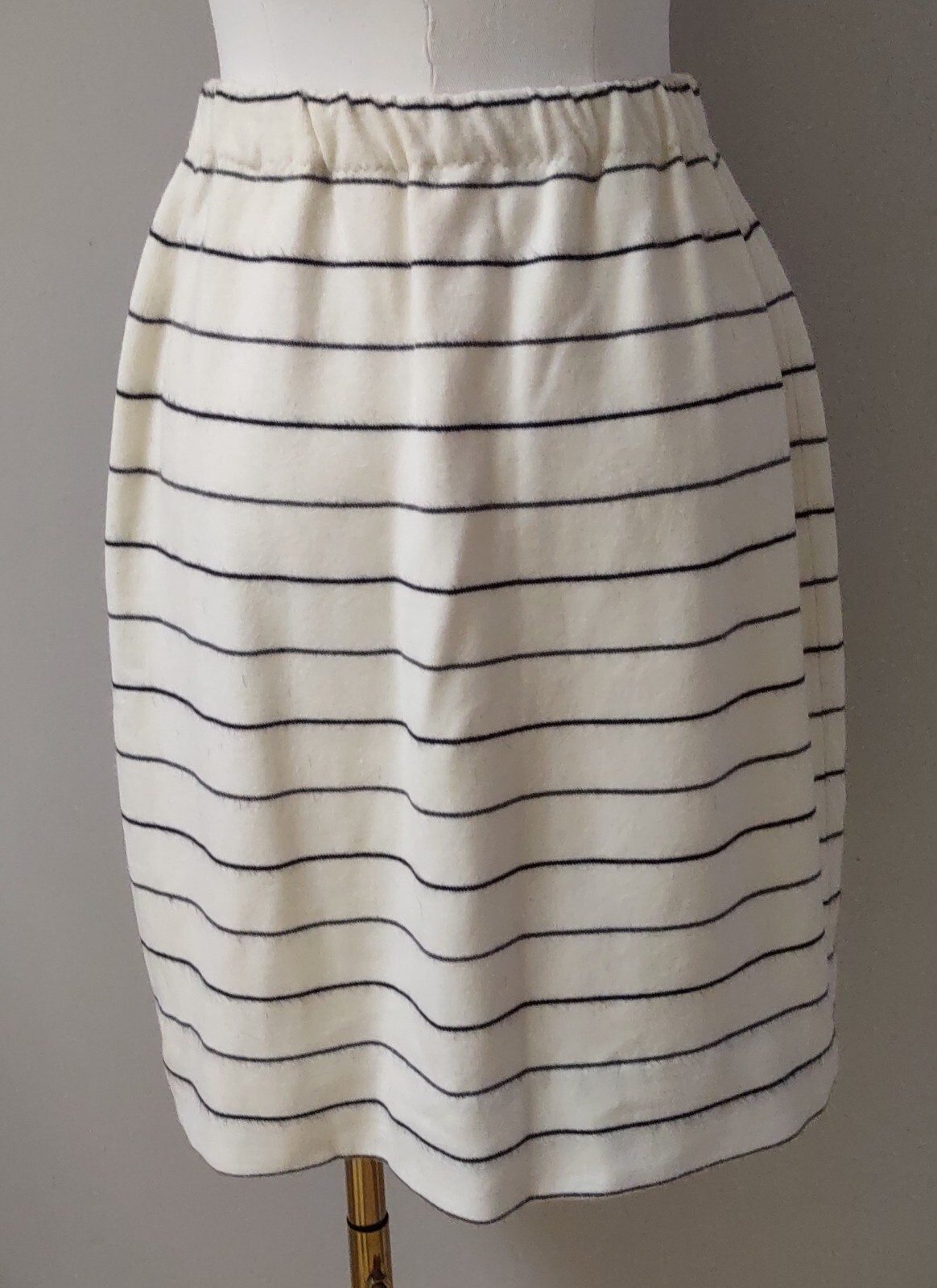 Talbot Taralan MOD Vintage 60’s Knit Cream Black Orlon Acrylic Skirt Top Set S/M