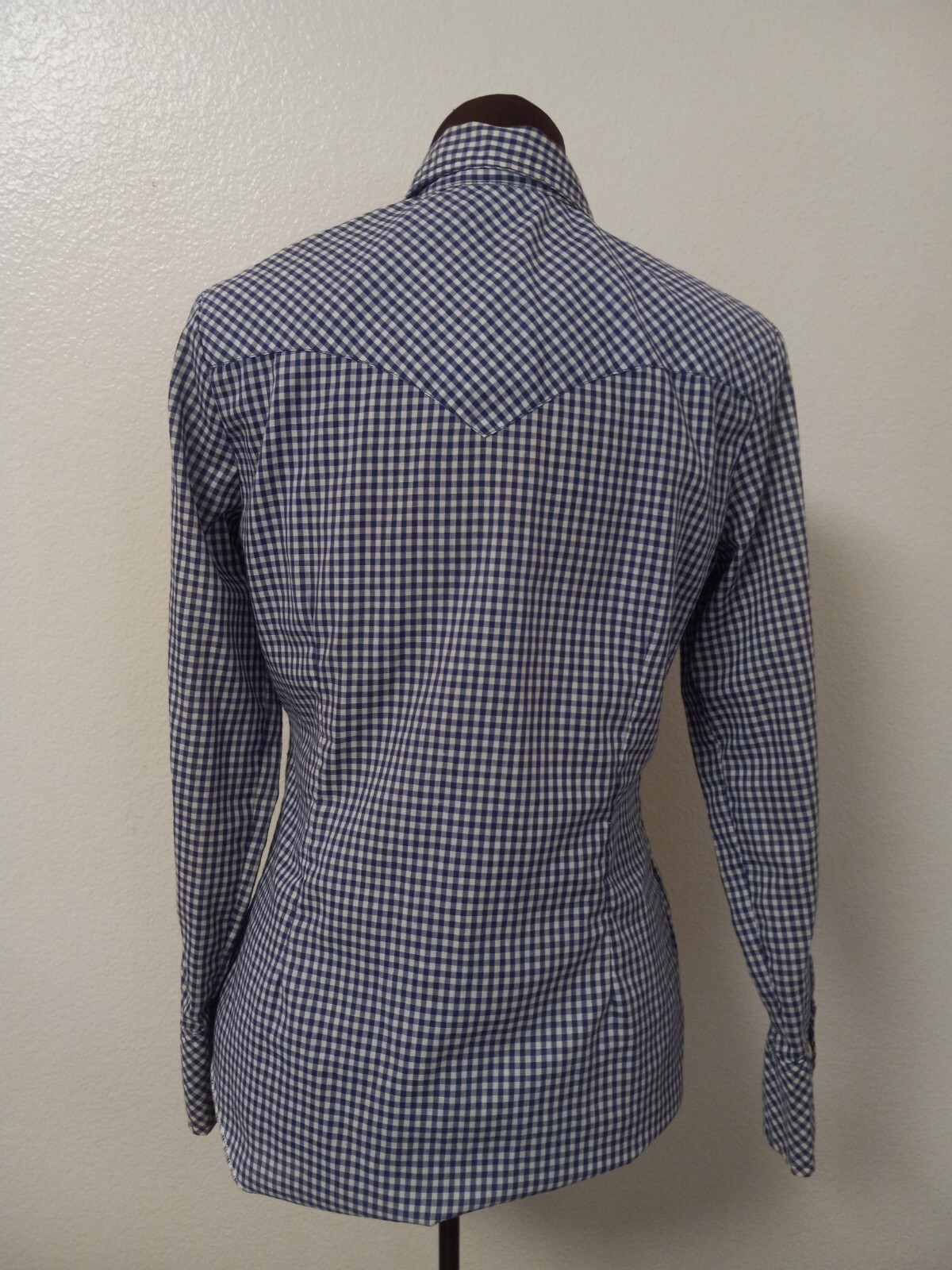 Women’s Western Shirt California Ranchwear H Bar C 34 Small Cotton Gingham VTG