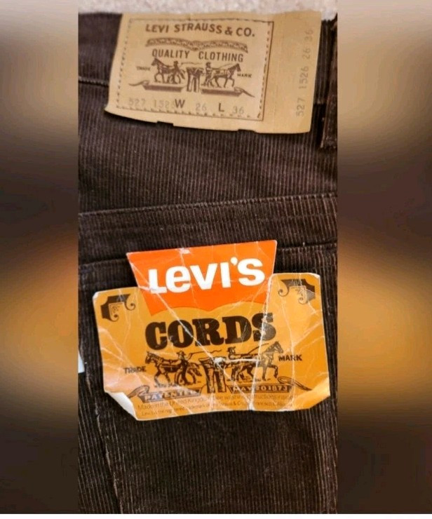 Vintage Deadstock 1970’s 26×36 Courderoy 527 Levi’s Levis Made in Great Britian