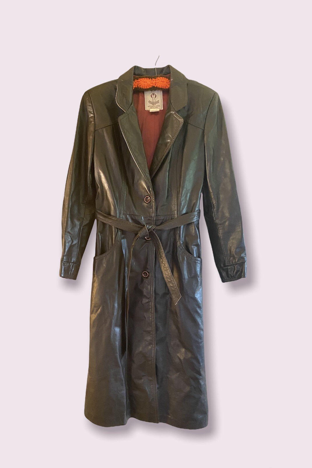 Vintage Gassy Jack Brown Leather Duster Jacket with Belt Gabriel Levy Canada