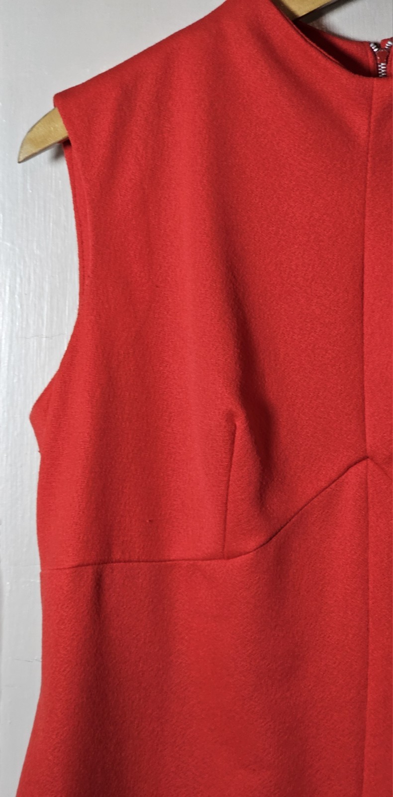 VTG 70’s Polyester Dress Size S/M 39″Chest Coral Orange Sleeveless Unionmade USA
