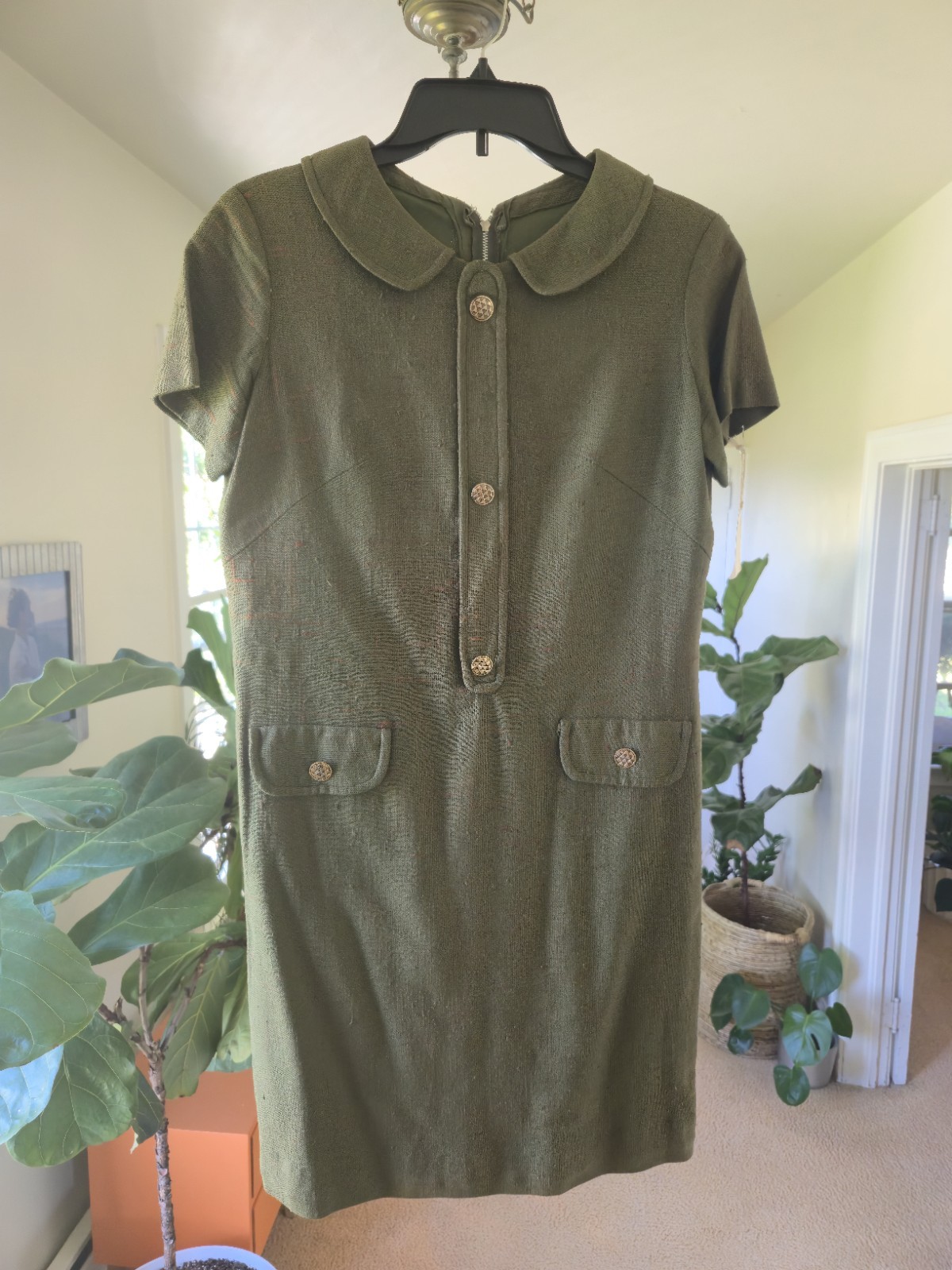 Vintage Olive Dress 1968 ✨️GORGEOUS✨️