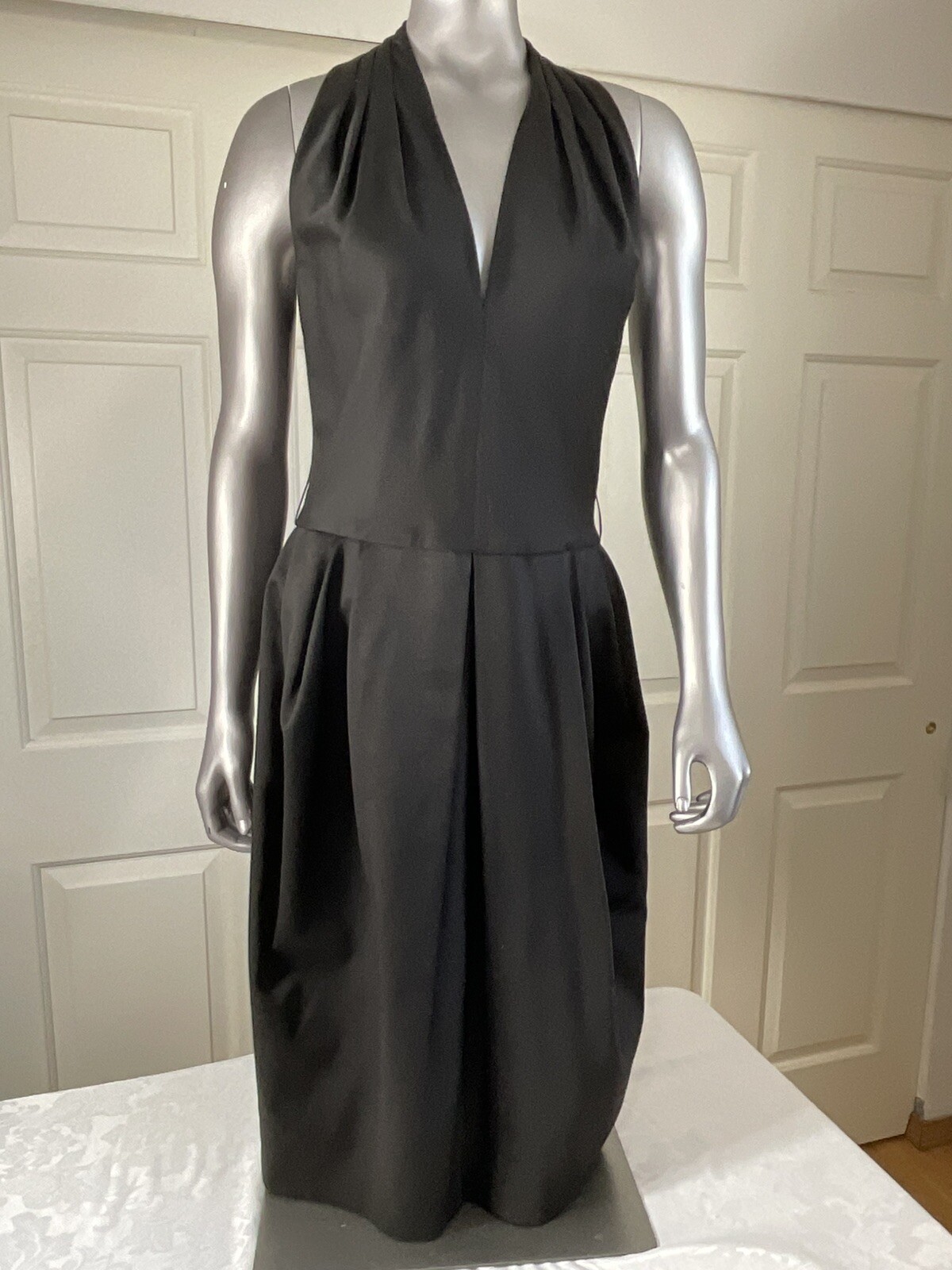 Vintage AJ Bari Dress 80s 90s Dark Pewter Color Dress Size 8