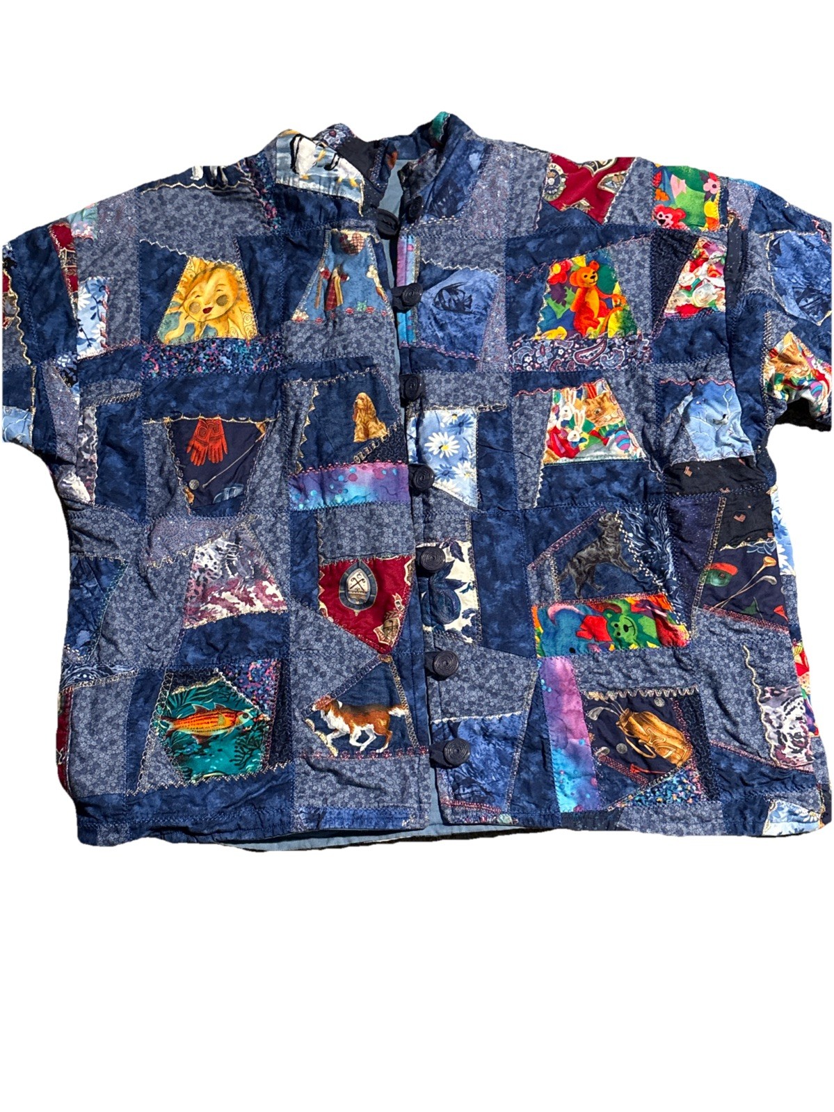 Vintage patchwork quilted coat, Bohemian/Crazy Quilt Style Pre-owned M/L? Women