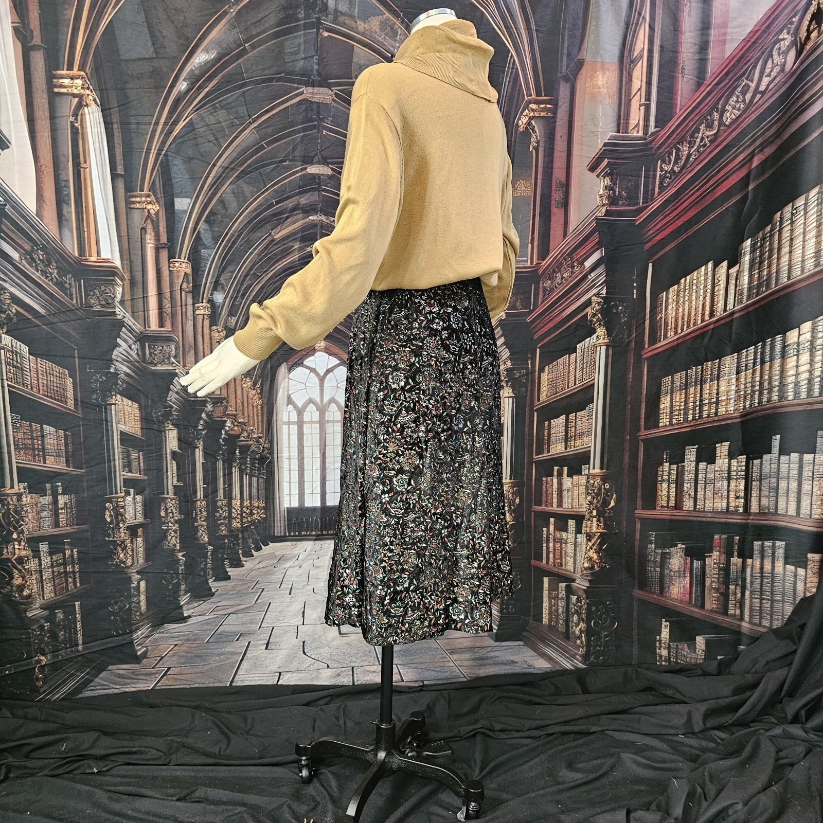 Vintage 1970s Tan Sweater Pullover Cowl Neck Turtle Neck Long Sleeve Kenneth Too