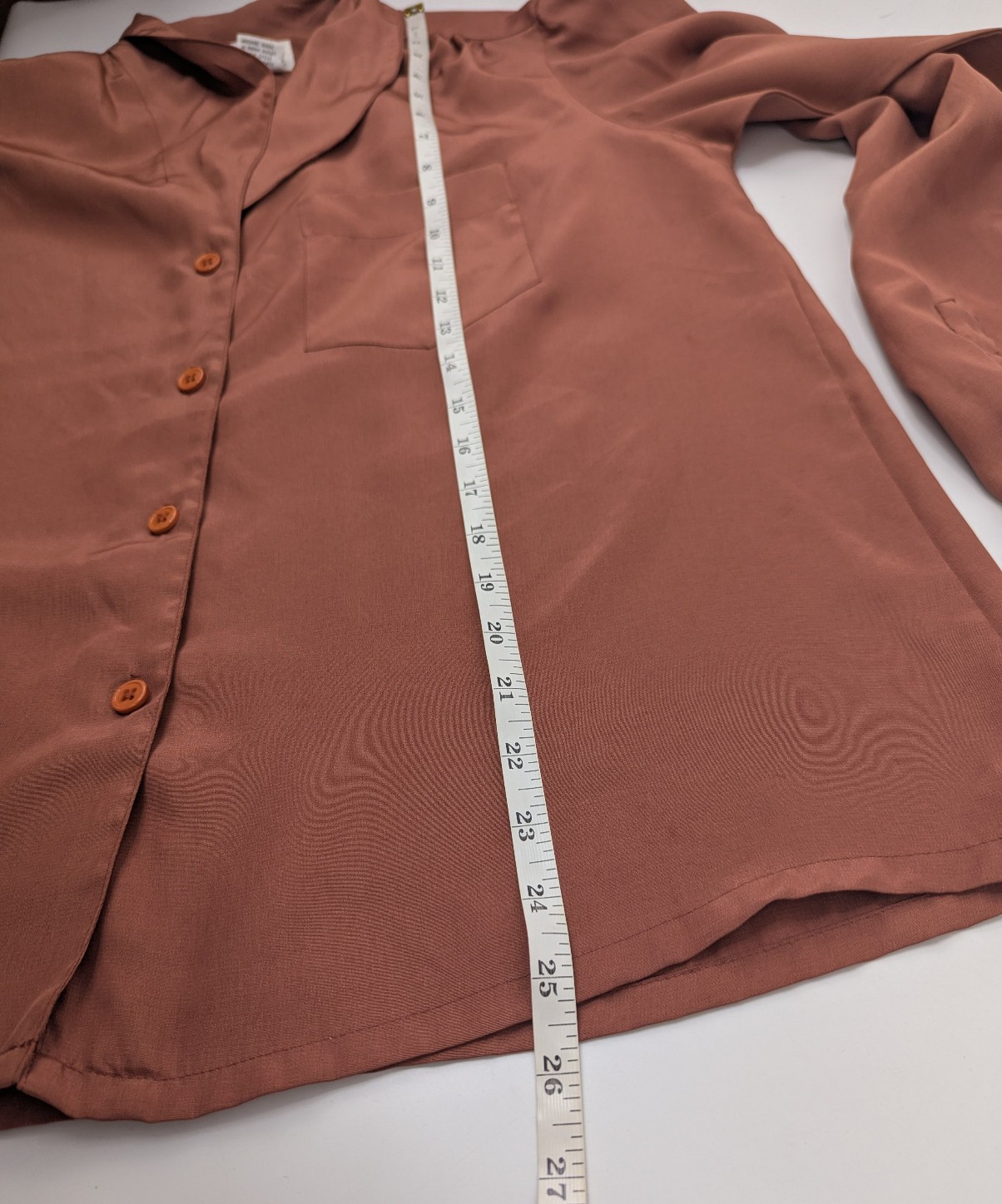 Vintage Regina Portee For Porterhouse Button Down Blouse Rust Size 14 Polyester