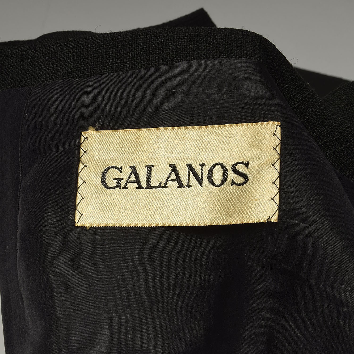 Medium 1960s Galanos Designer LBD Little Black Dress Buttoned Back Chic Classic