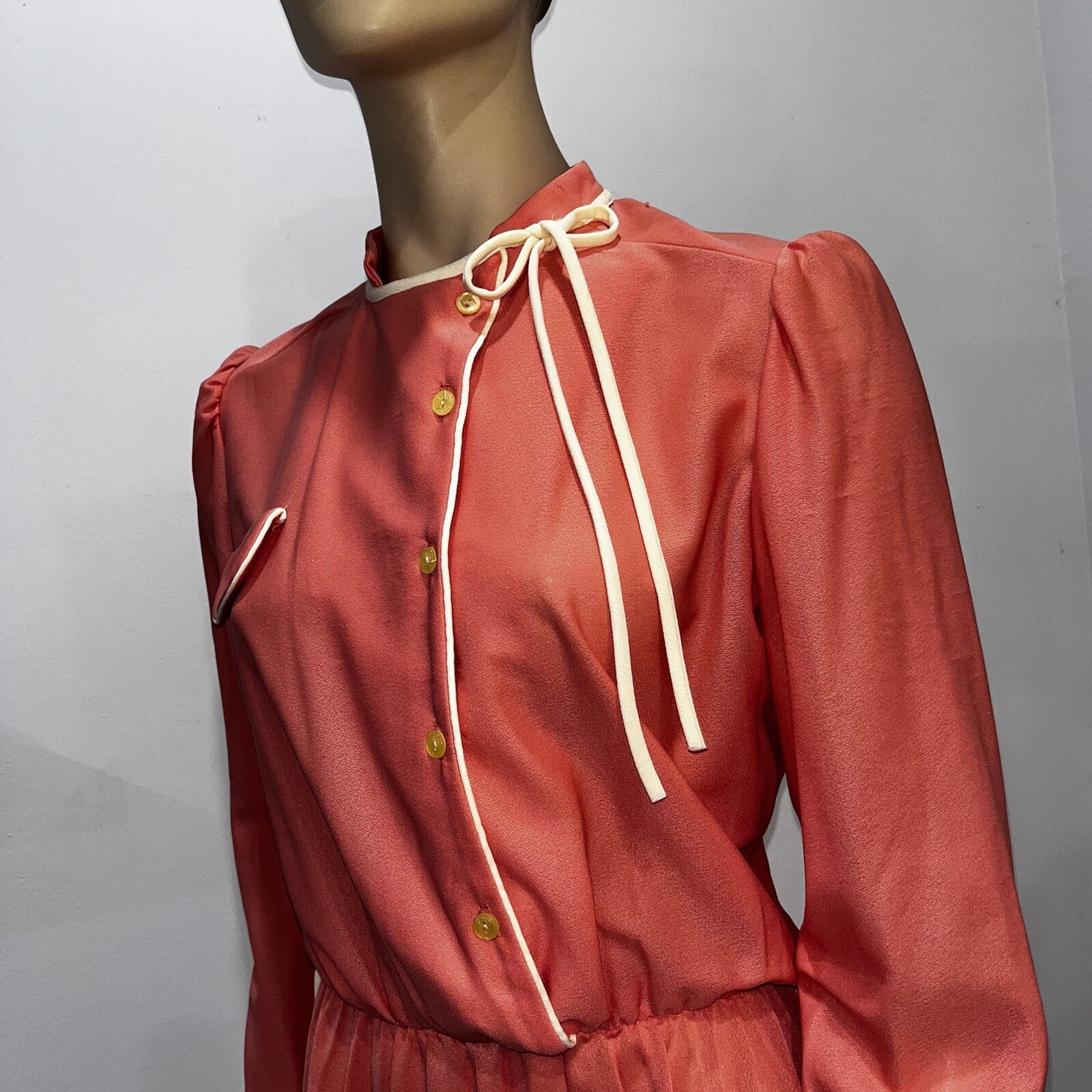 Vintage Sears The Fashion Place Belted Pleated Dress 1970s Size 14