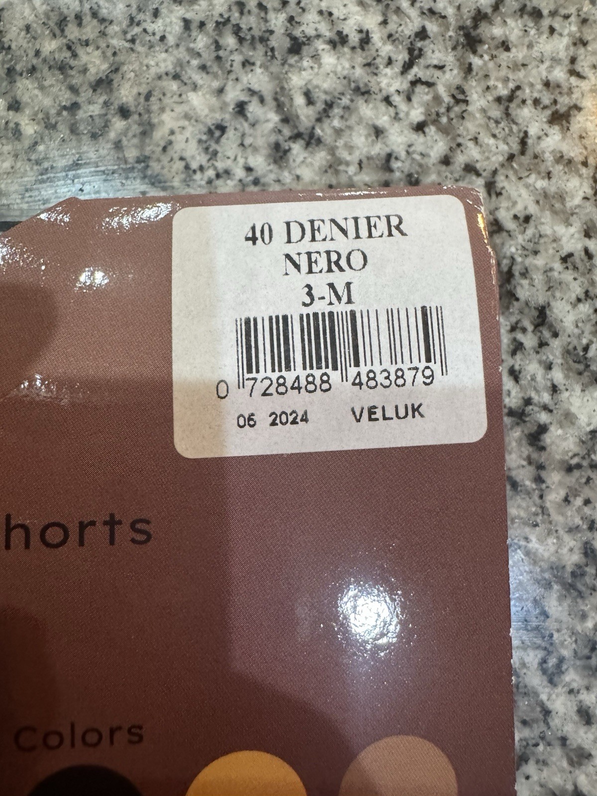 VELUK 40 DENIER SHEER PANTYHOSE TIGHTS SIZE 3M / BLACK