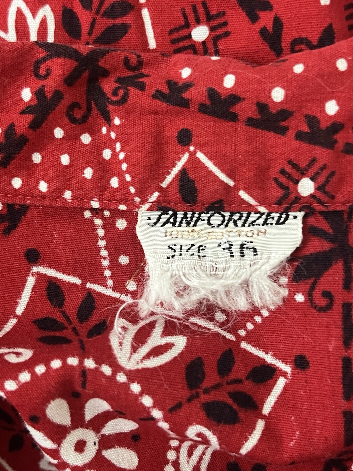 Vintage Sanforized Women’s 36 Red Bandana Western Print Button Front Shirt Top