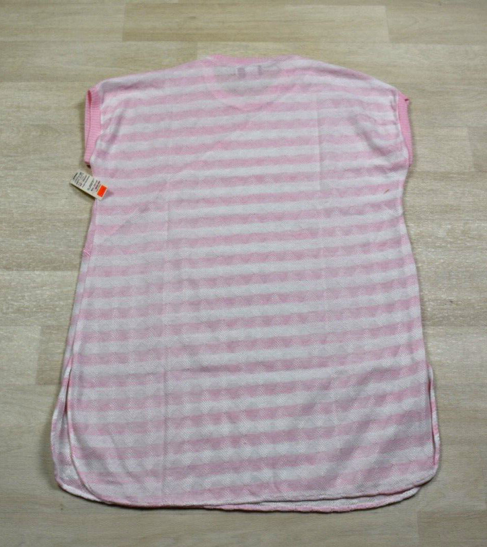 80s NWT Deadstock Brandywine Pink Stripe Polyester Knit Medium VTG