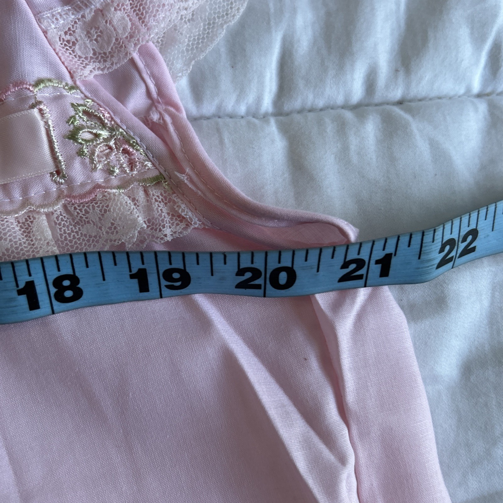 Vtg Gaymode Nightgown Pink M Lace Ribbon Victorian Prairie Cottagecore