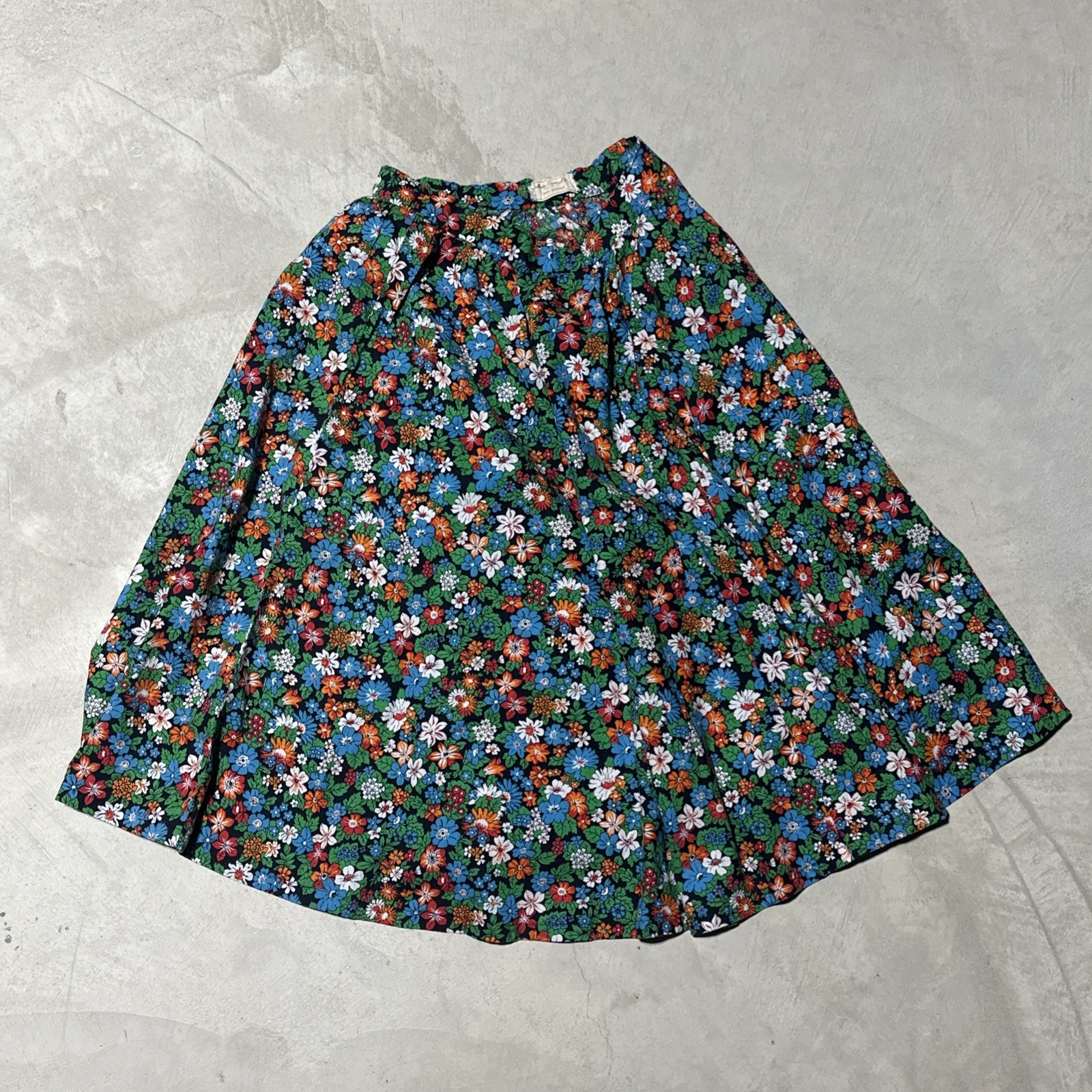 Vintage 1970s Floral Maxi Skirt Boho Tapestry SZ Small Sara Goldstein Hippy