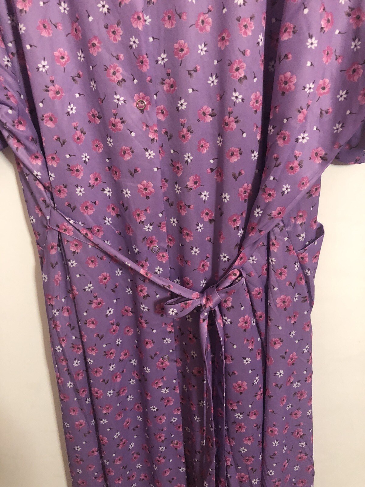 Vintage Ina Carol Secretary House Dress Size 3X Floral Lavendar