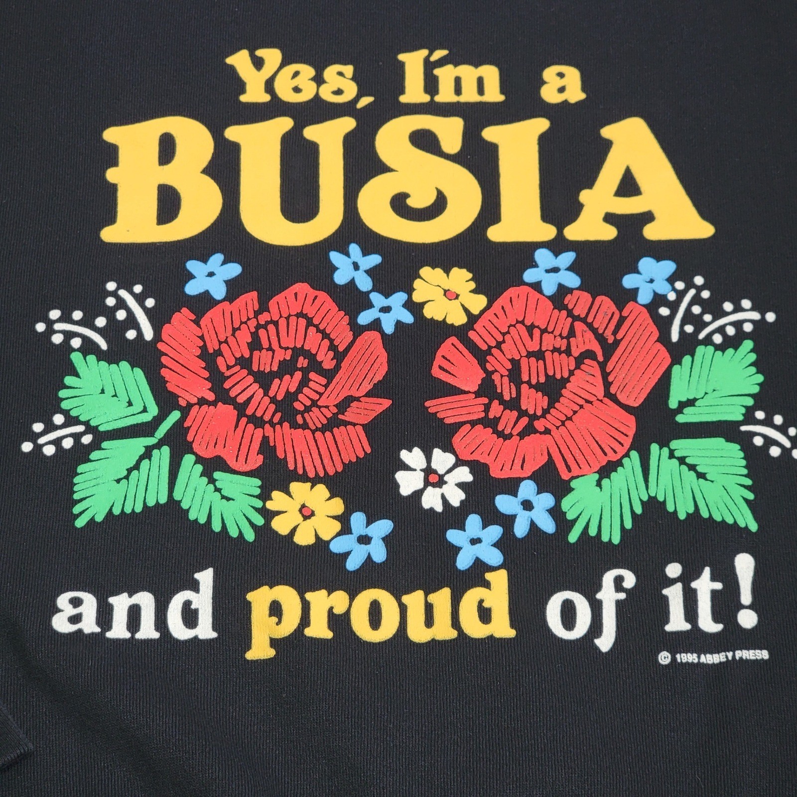 VTG 90s Busia Sweatshirt Polish Grandmother 1995 Abbey Press Made in USA L EUC