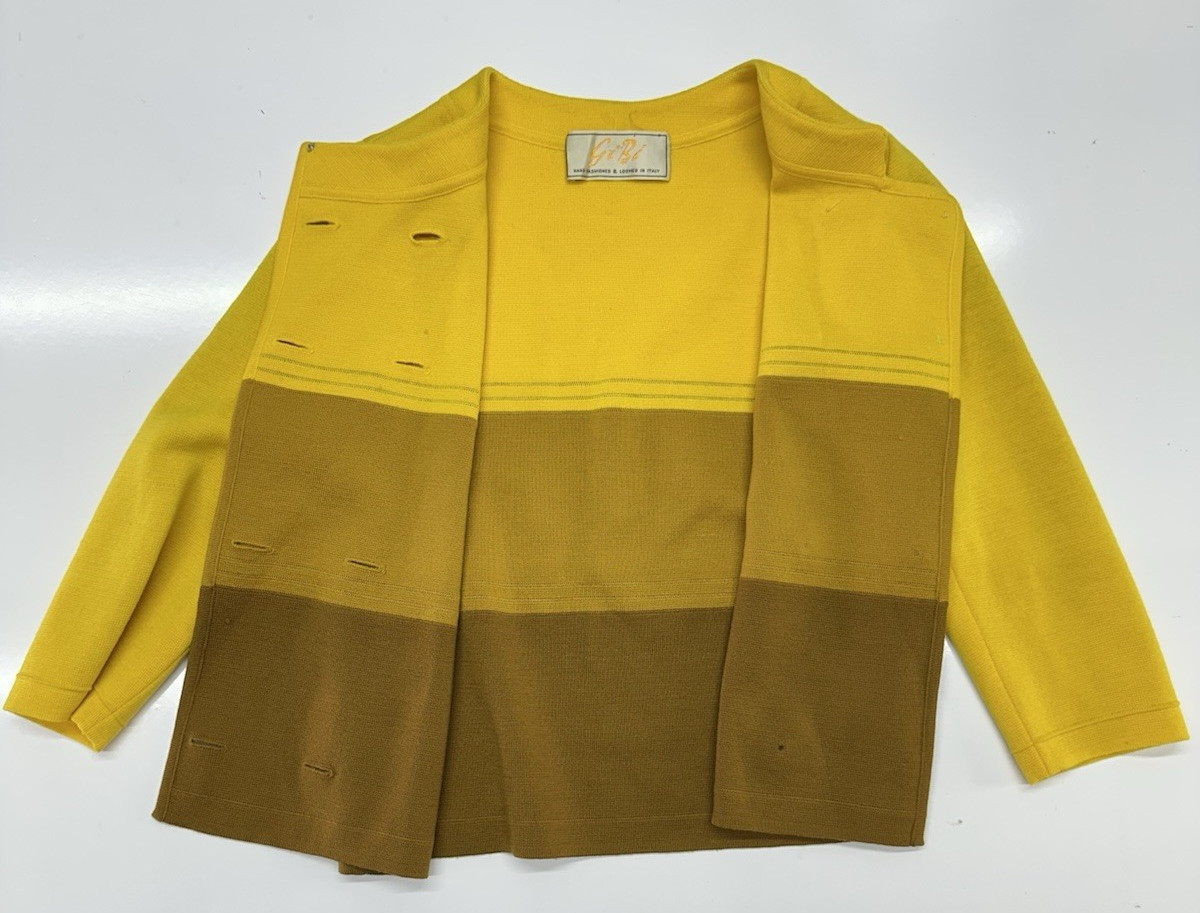VTG 1950-60s GiBi Italian Hand Loomed Wool Knit Skirt Jacket Set / Women’s XS/S