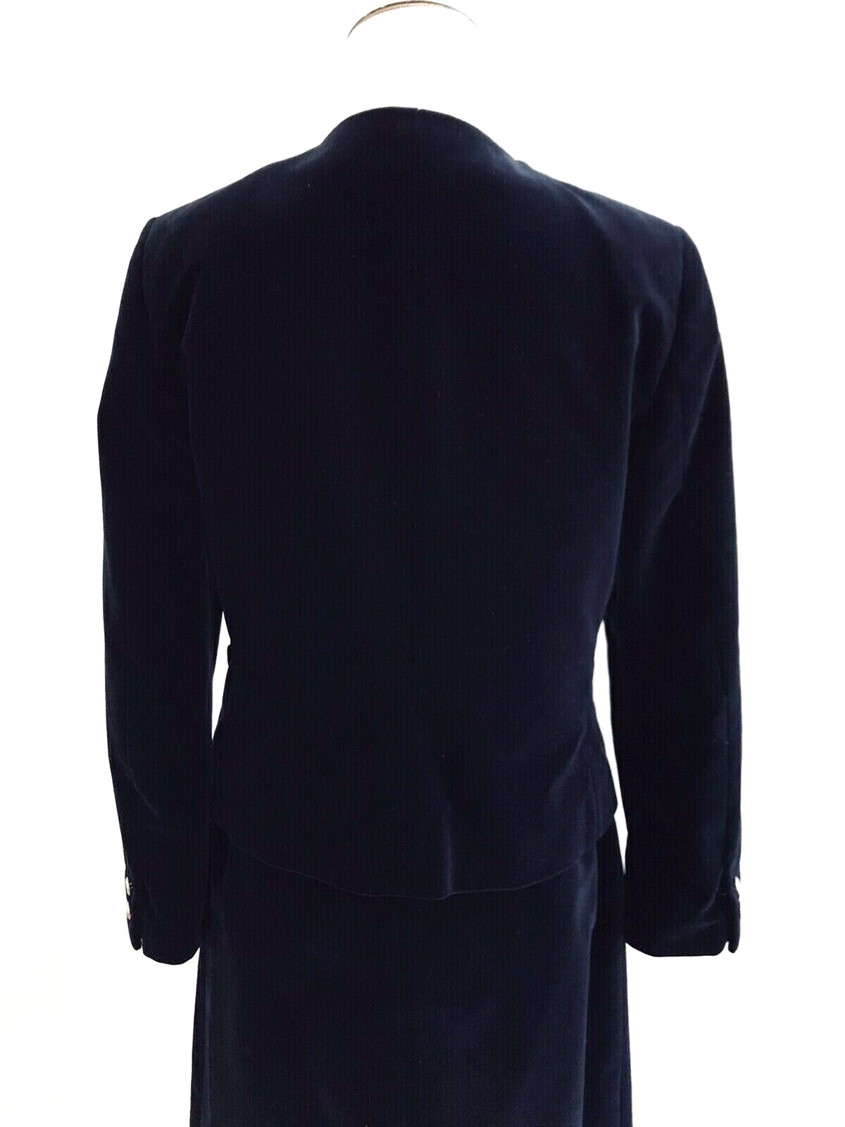 The Scotch House Crewneck Velour Skirt Sets Womens Size 4 Blue Button Up Blazer