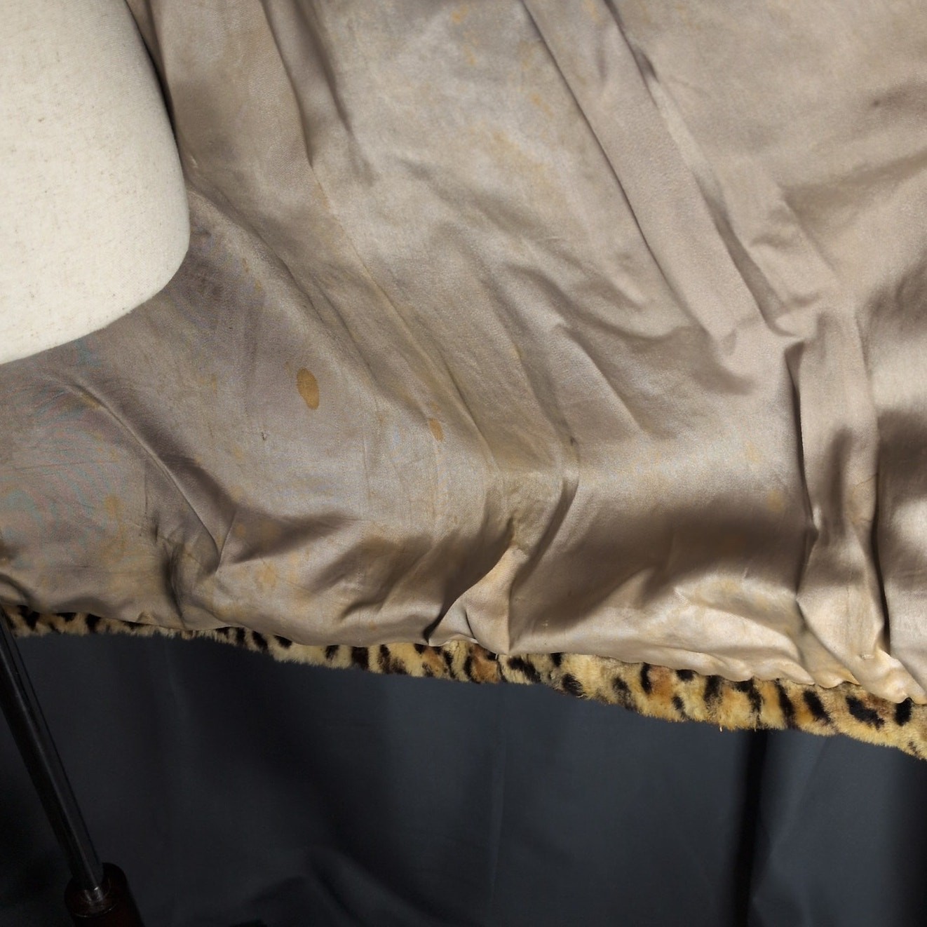 VTG 50s/60s Faux Leopard Cheetah Animal Print Mob Wife Coat Jacket 3/4 Sleeves