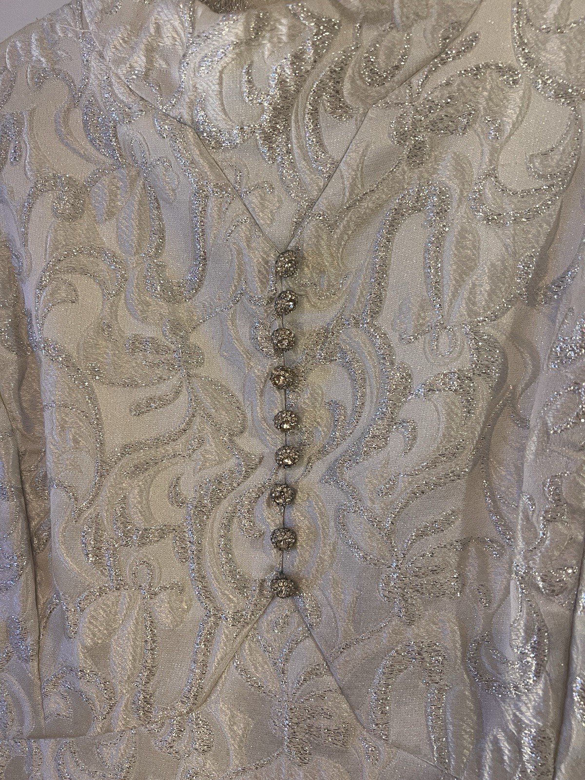 Vintage 1960’s Silver Brocade Cocktail Dress VERA HICKS