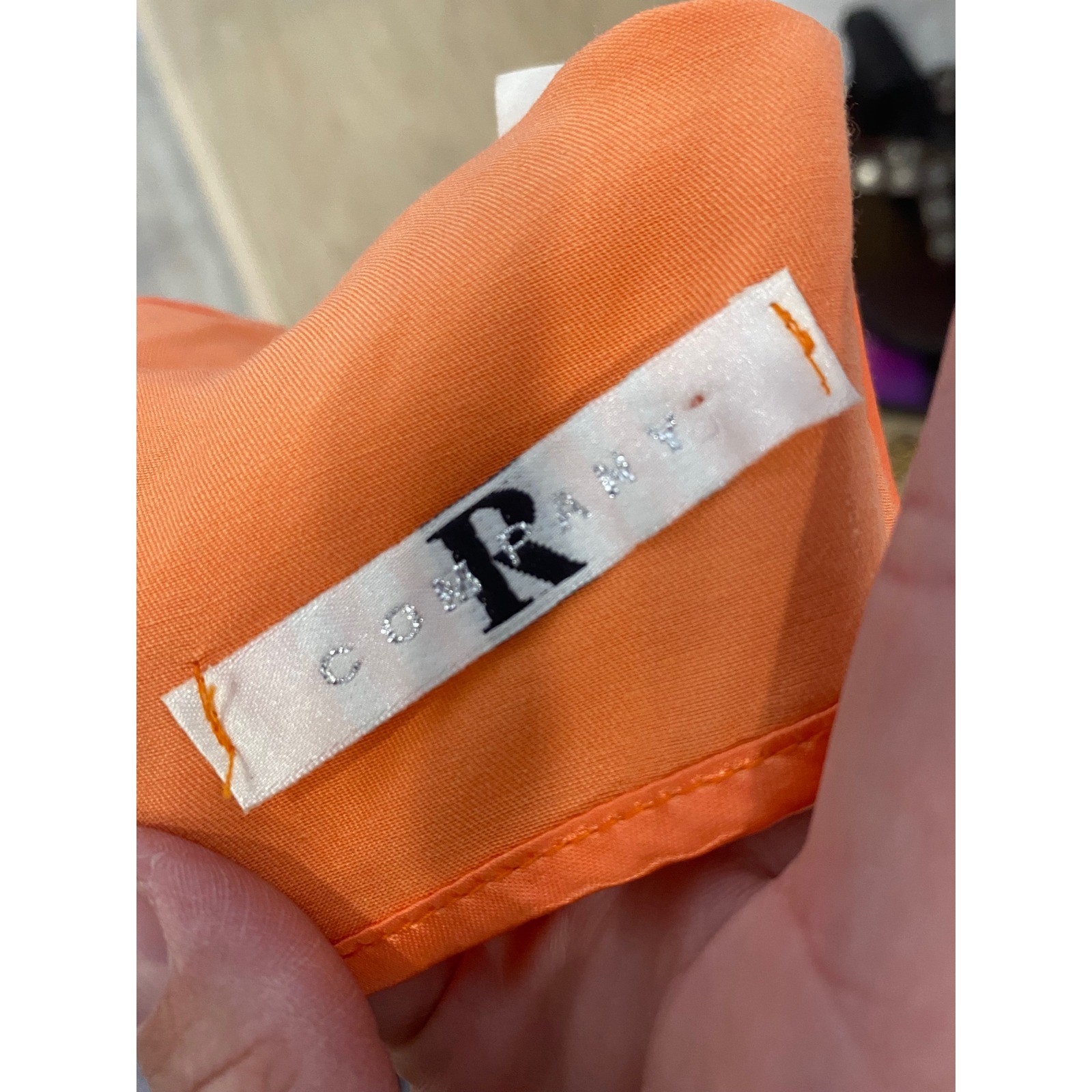 Vintage R Company Orange Satin Halter Crop Top 90s Y2K Backless Clubwear Party M