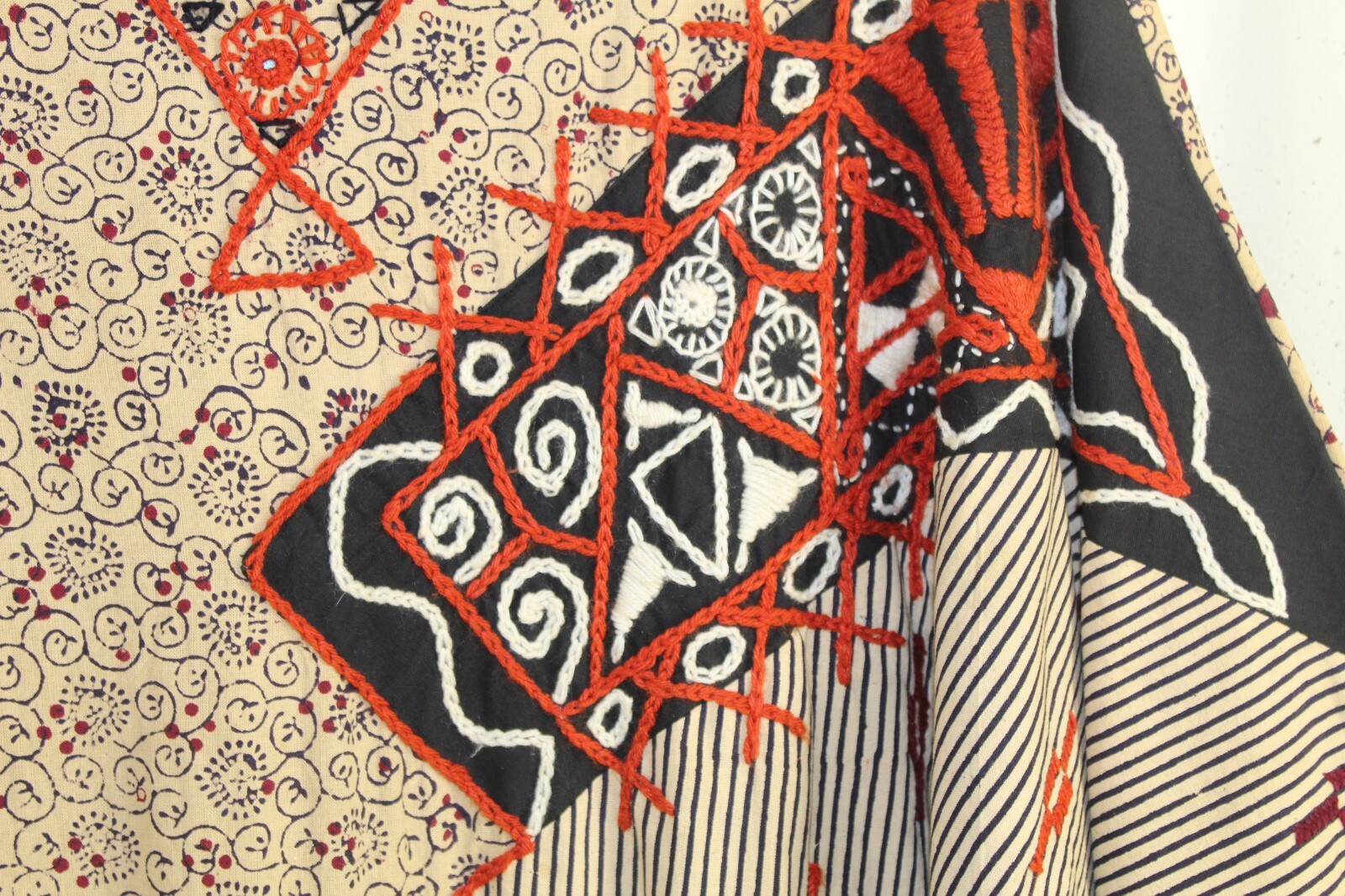 Vintage Very Funky Indian Ethnic Art-to-Wear Lagenlook Tribal Art Dress M L XL