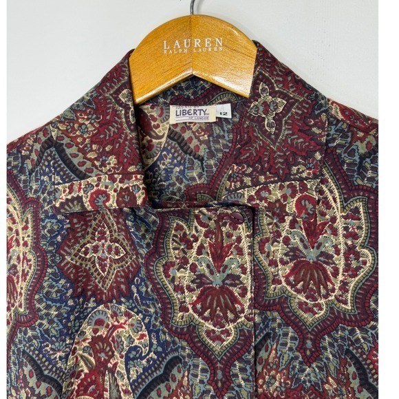 Vintage Liberty of London Wool Blouse Size 12 Paisley