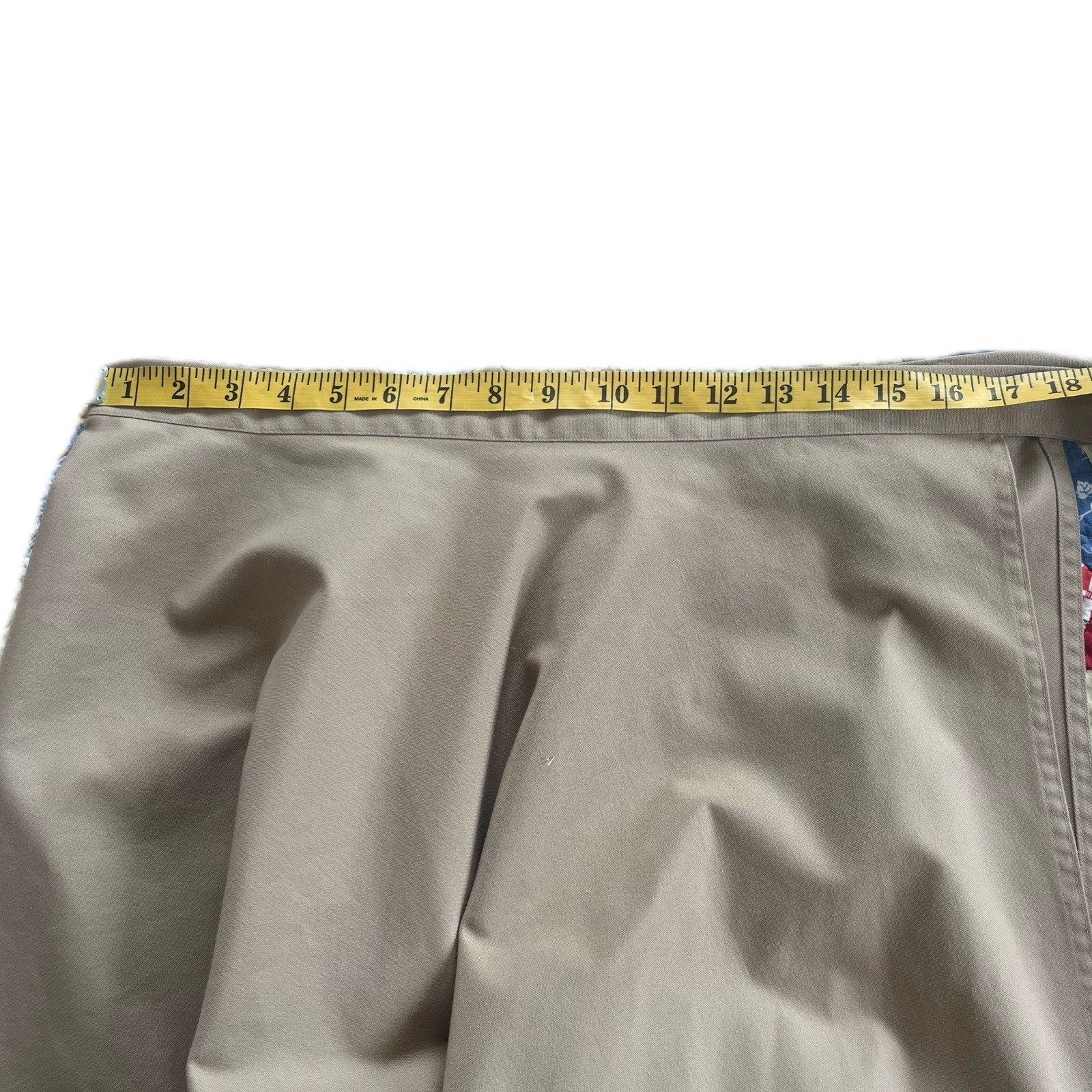 Vintage 70s Khaki Wrap Skirt Seashell Beach Nautical Sz S Cottagecore Whimsy