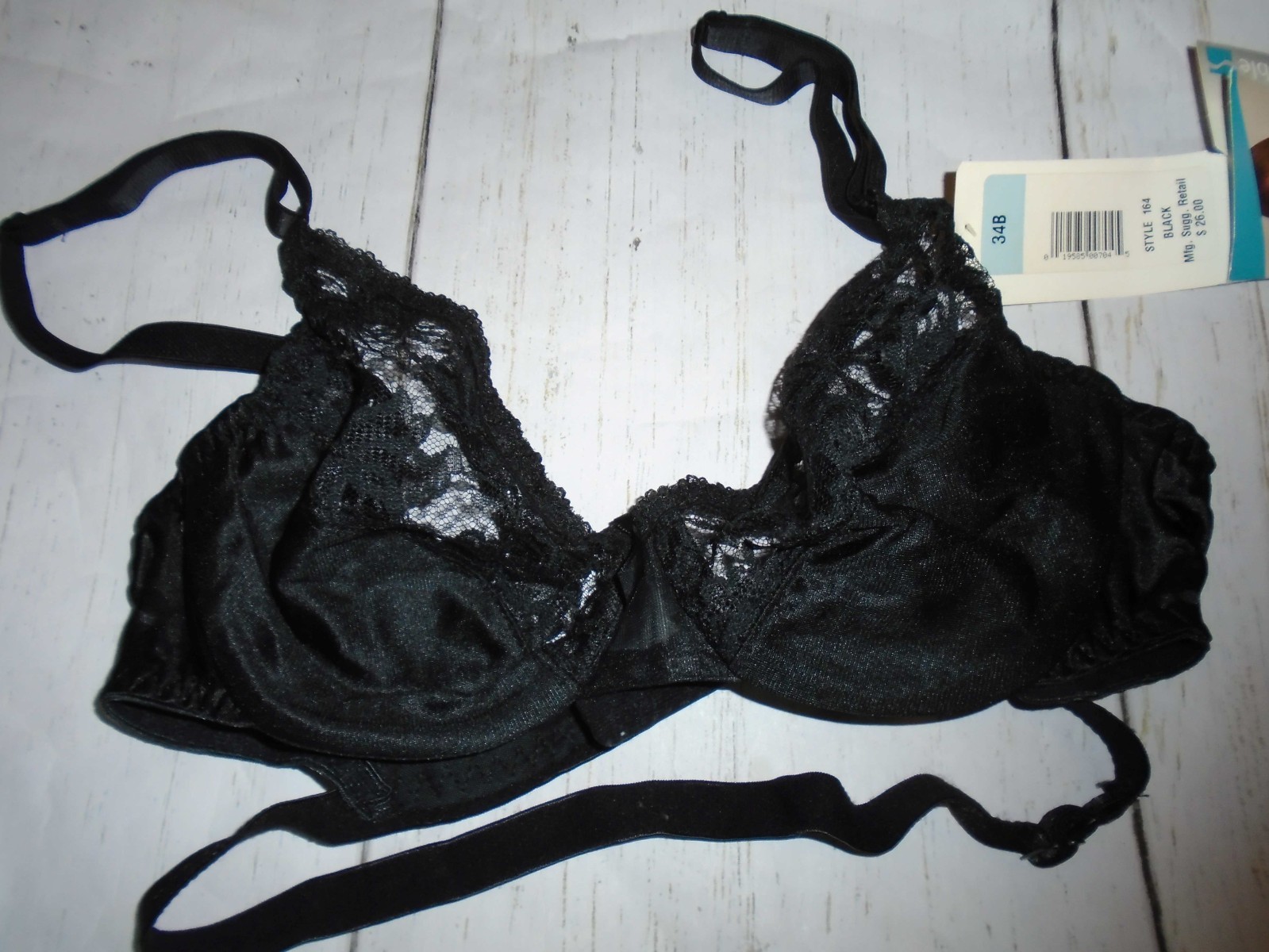 34B NWT Black Underwire Convertible Vintage SMOOTHIE Backless Bra #164 34B
