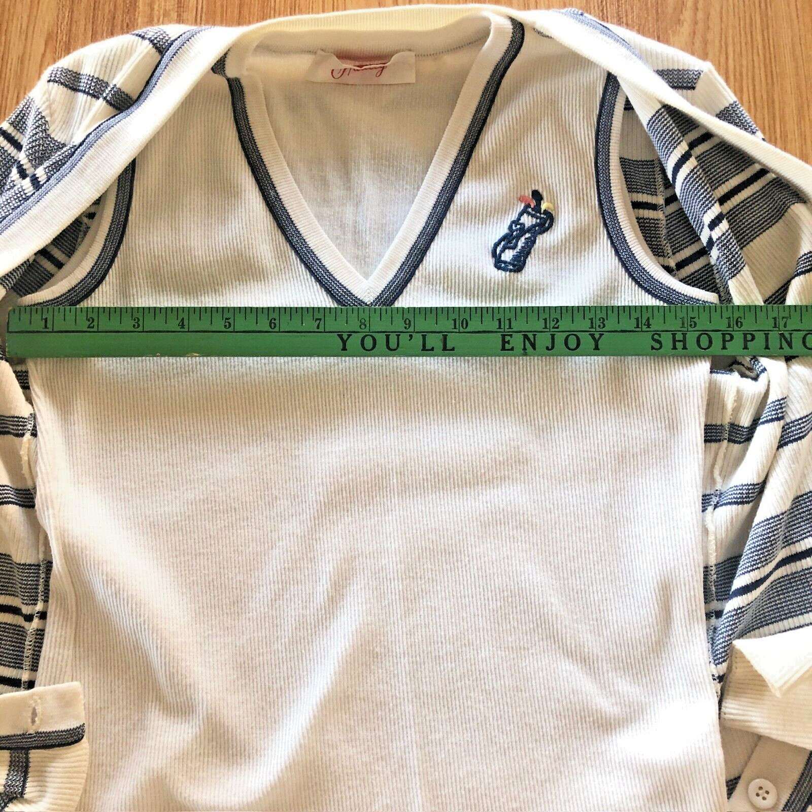 VTG Hadley Sweater Set 2pc Golf Breton Cardigan Sz 10 Country Club Quiet Luxury