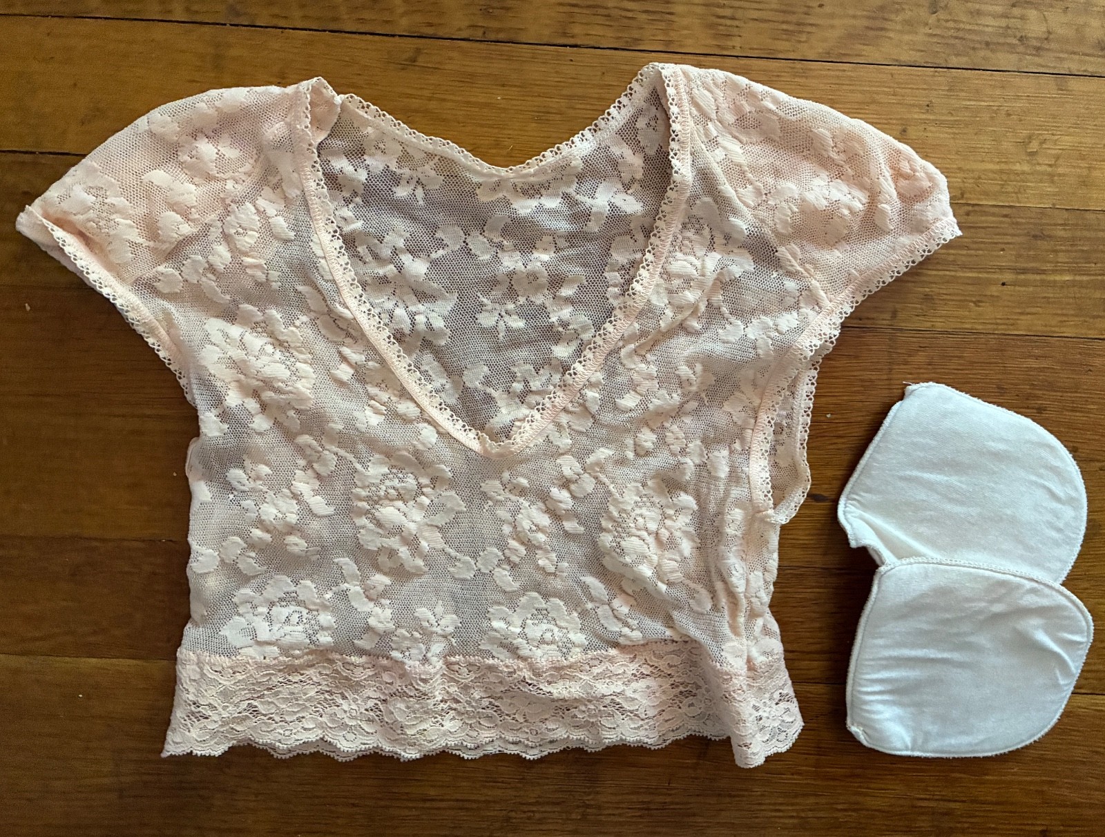 VINTAGE HANKY PANKY LACE CAMISOLE +Y2K-ERA SHOULDER PADS OPTIONAL INSERTS SZ SM