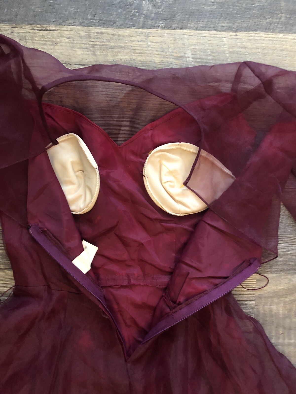 VTG 80’s-90’s Garden /Tea Party Burgundy Rockabilly Bridesmaids Dress ~AS IS!!!