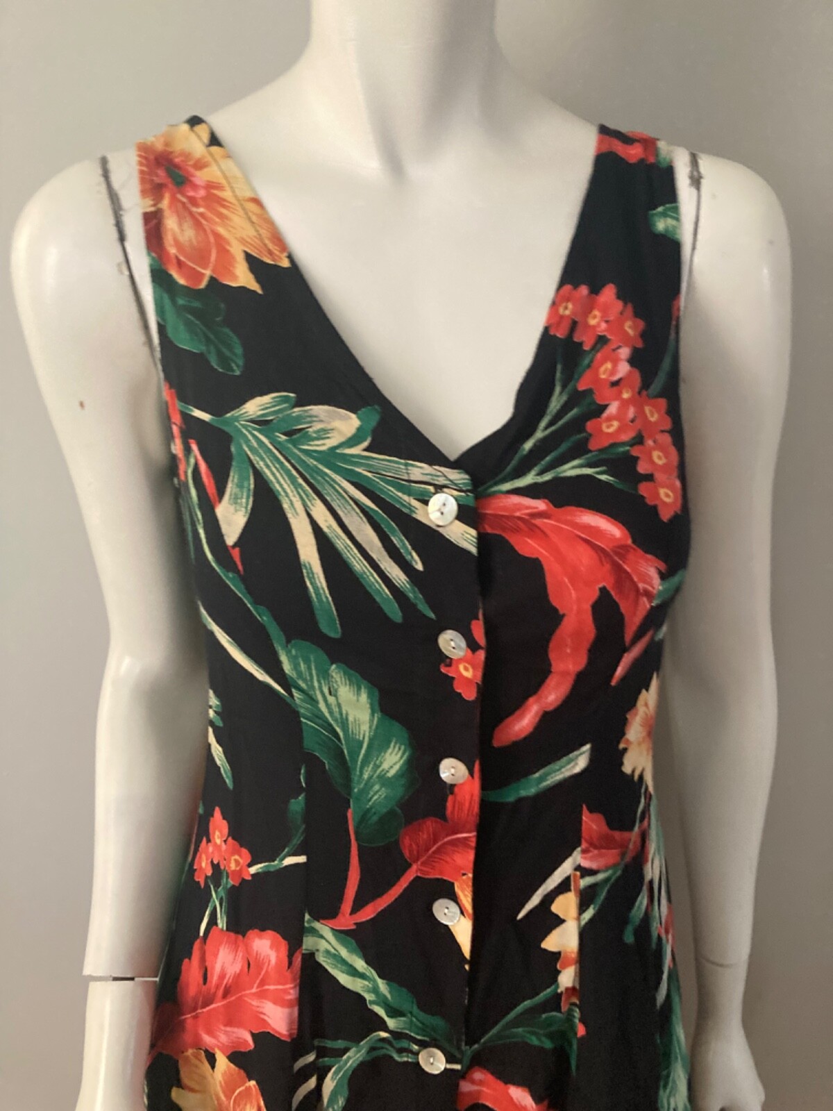 Vintage EXPRESS COMPAGNIE INTERNATIONALE midi Dress Sm Floral Sleeveless