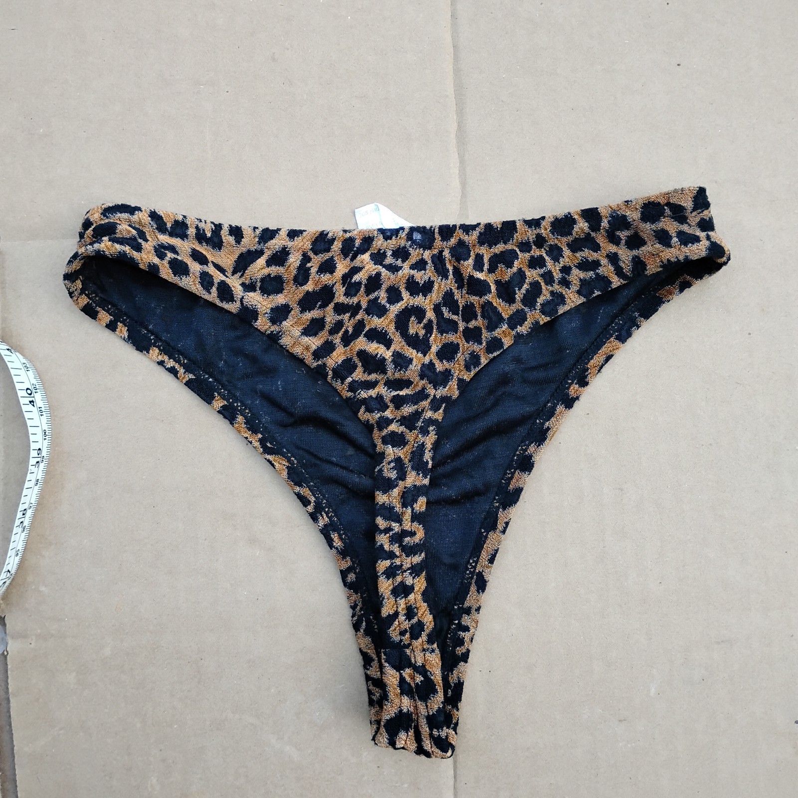 Vtg Sz-S Leopard Animal Print Thong Panties Hong Kong
