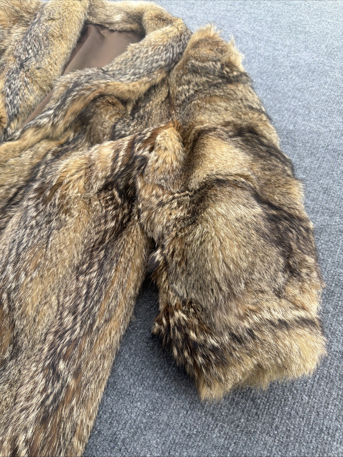 Vintage Genuine Raccoon Fur Coat Full Length 80s Glam Shawl Collar Made USA
